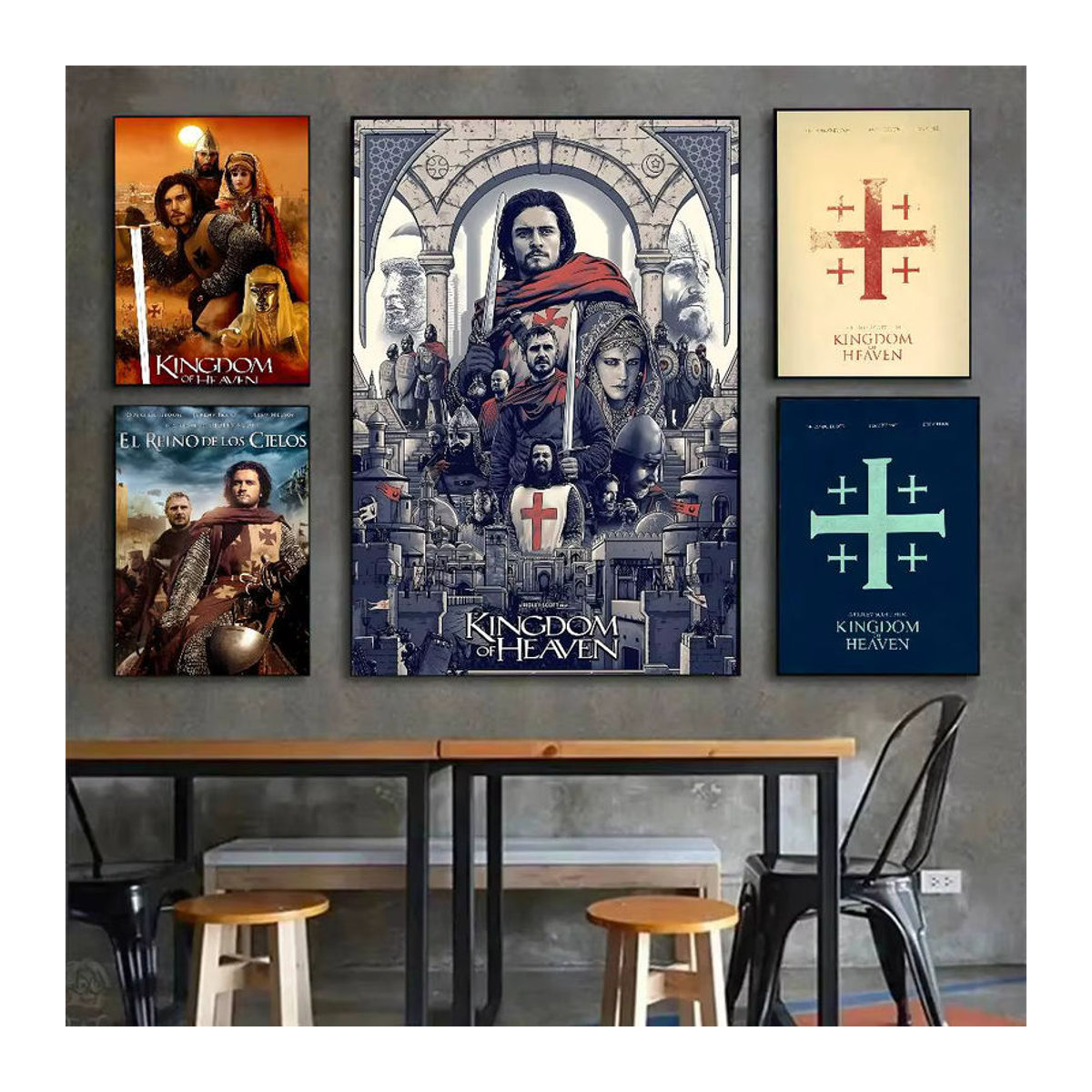Leinwandgemälde Kingdom of Heaven Historisches Drama Poster in Mehrfarbig, Vintage Wanddekoration im Hochformat - Bild 3