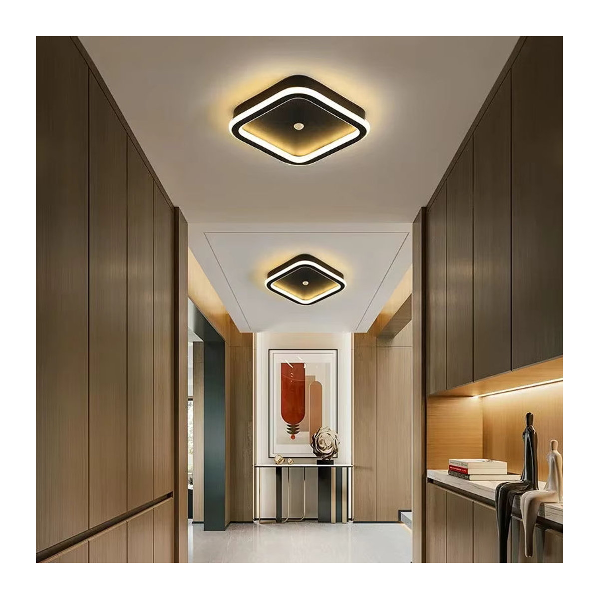 LEITELL Moderne Deckenlampe aus Metall mit PIR-Bewegungsmelder in Schwarz - Bild 2