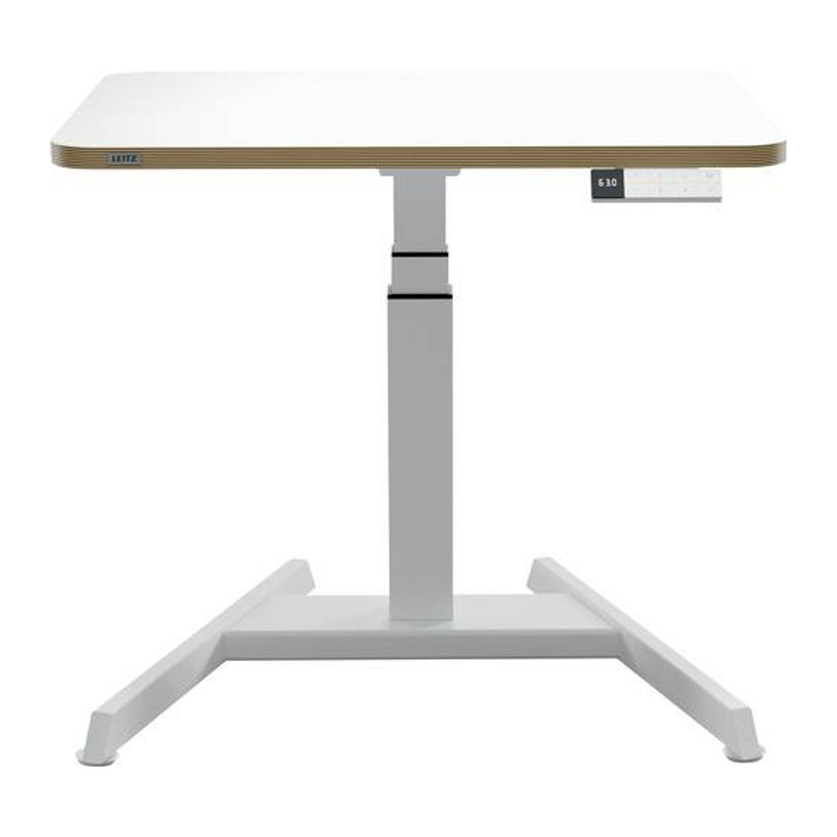 Leitz Ergo Sitz-Steh-Schreibtisch elektrisch höhenverstellbar mit Memory-Funktion und USB-Anschlüssen, Weiß, B: 80 cm, T: 60 cm, H: 65-130 cm - Bild 1