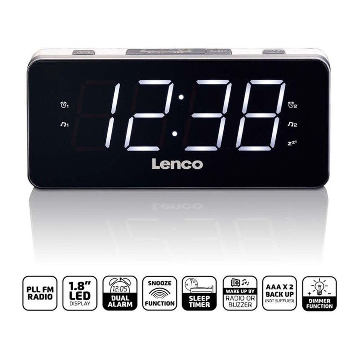 Lenco CR-18 Digitaler Radiowecker mit LED-Display in Weiß - Bild 3