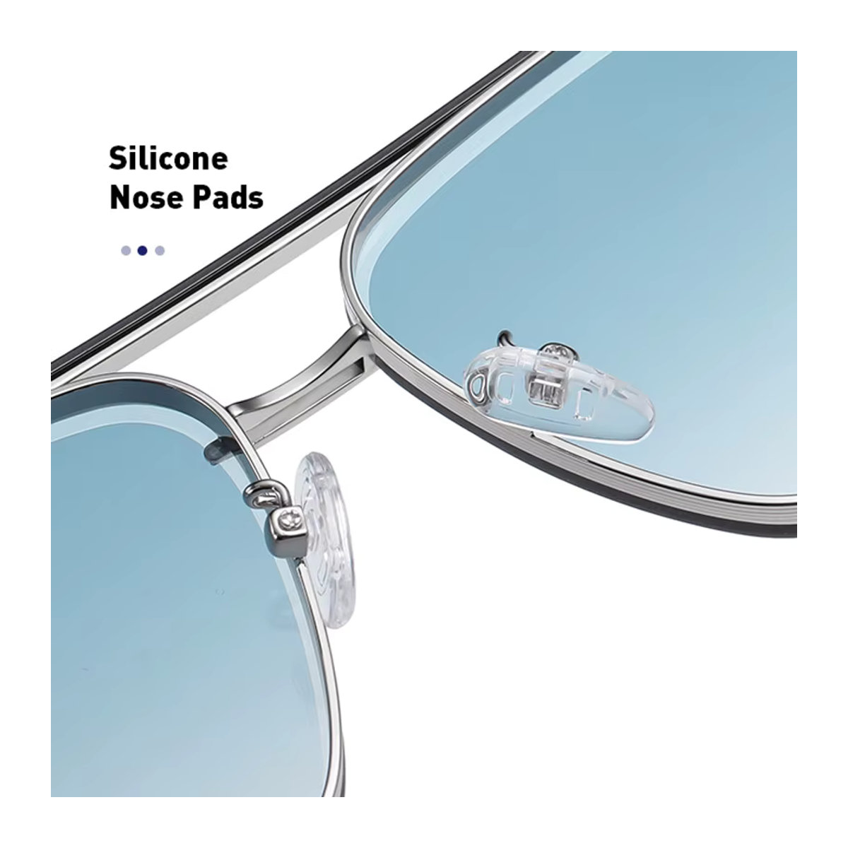 LENMOSC Sonnenbrille mit Farbverlauf und großem Metallrahmen für Damen und Herren - Bild 4