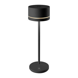 Leonardo MONZA Akku-Tischleuchte LED Warmweiß Schwarz Ø 23,5 cm x H 23,5 cm