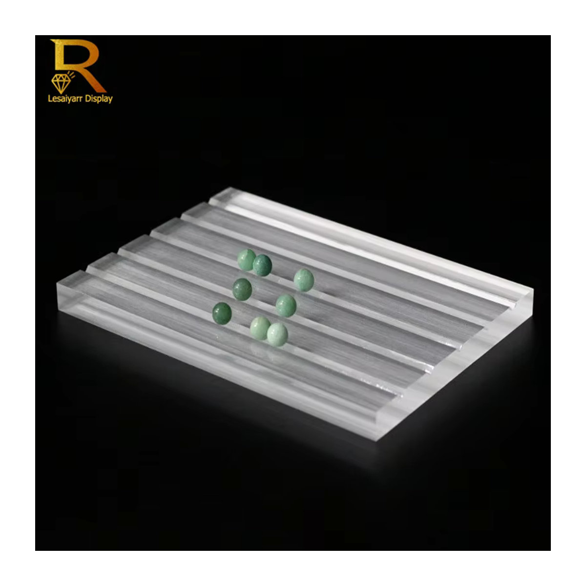 Lesaiyarr Acryl Edelstein Display Tablett in Transparent, Rechteckige Schmuckvitrine für Diamanten und Perlen - Bild 5