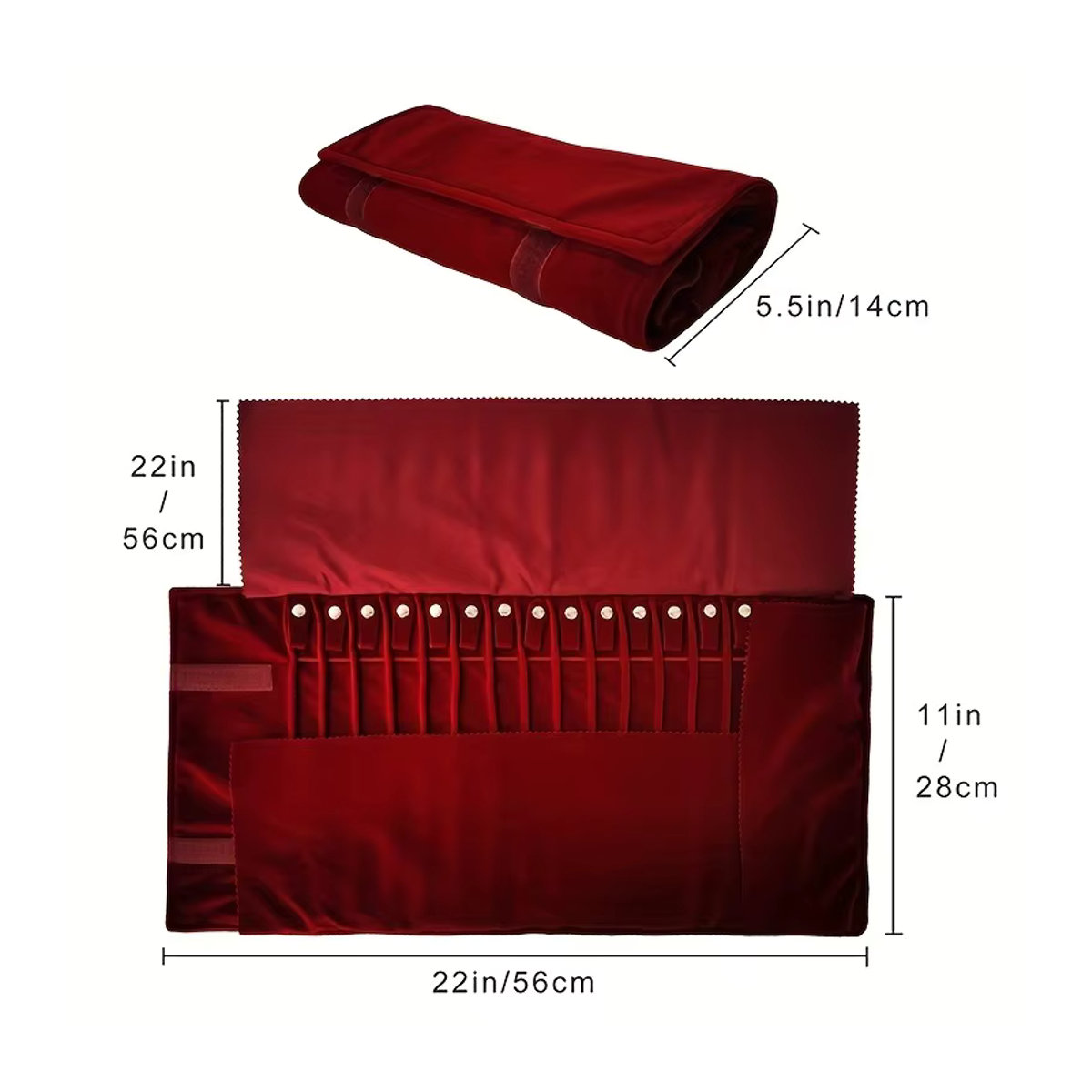 Lesaiyarr Schmuck-Display-Tasche aus Textil in Rot für Halsketten und Schmuckaufbewahrung - Bild 2