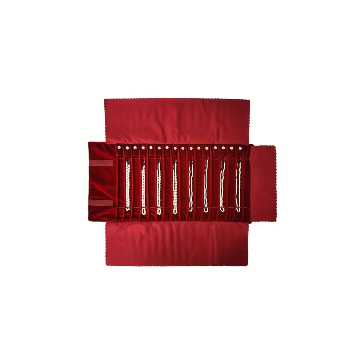 Lesaiyarr Schmuck-Display-Tasche aus Textil in Rot für Halsketten und Schmuckaufbewahrung - Bild 5