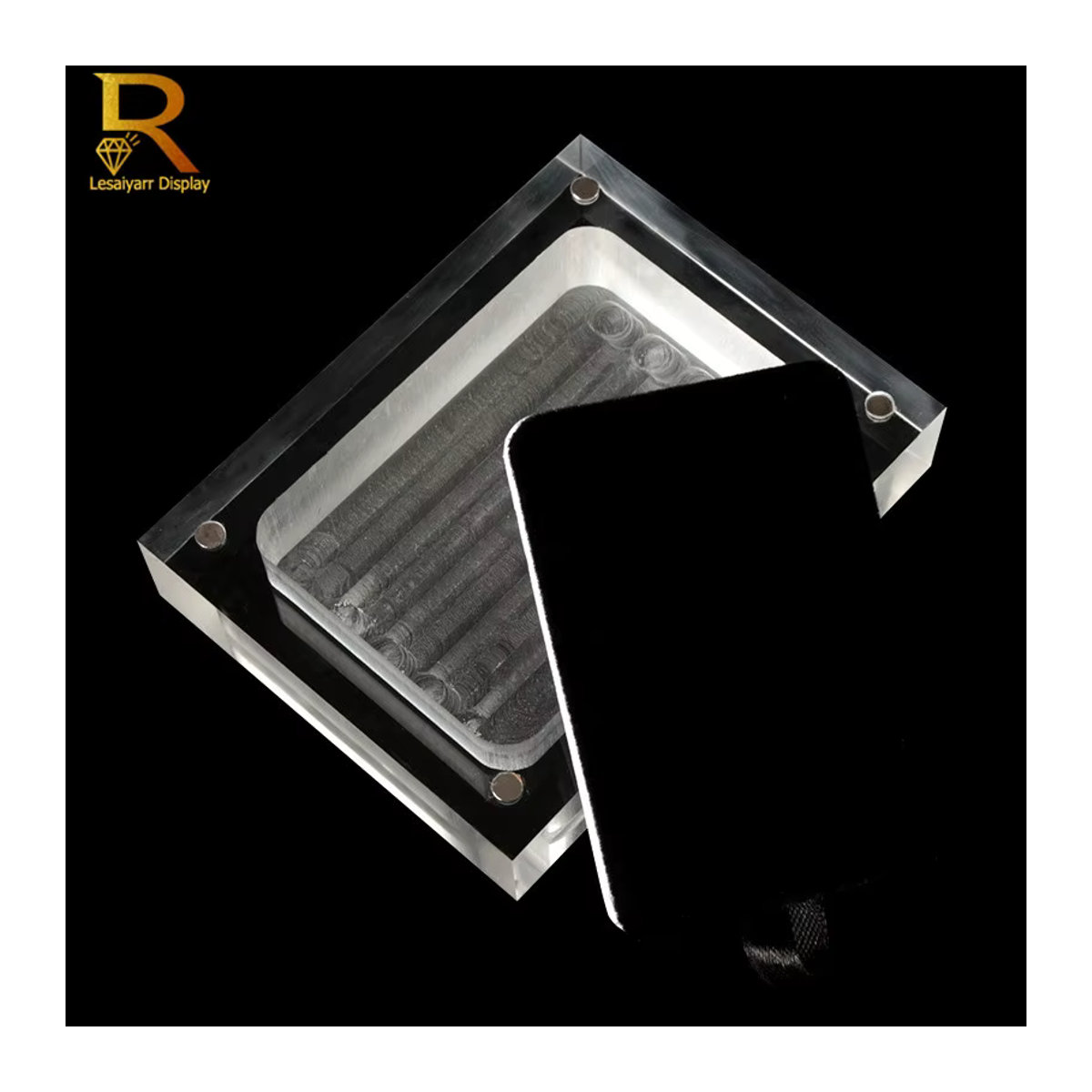 Lesaiyarr Schmuckdisplay Box aus transparentem Acryl für Halsketten und Anhänger in rechteckiger Form - Bild 2