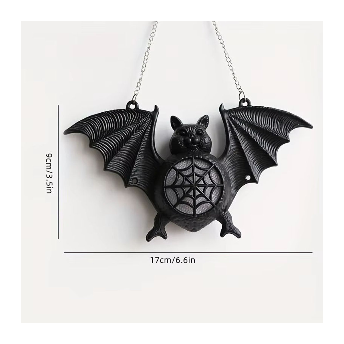Leuchtende Halloween Fledermaus-Hängedekoration aus Kunststoff in Schwarz mit Farbverlauf - Bild 2