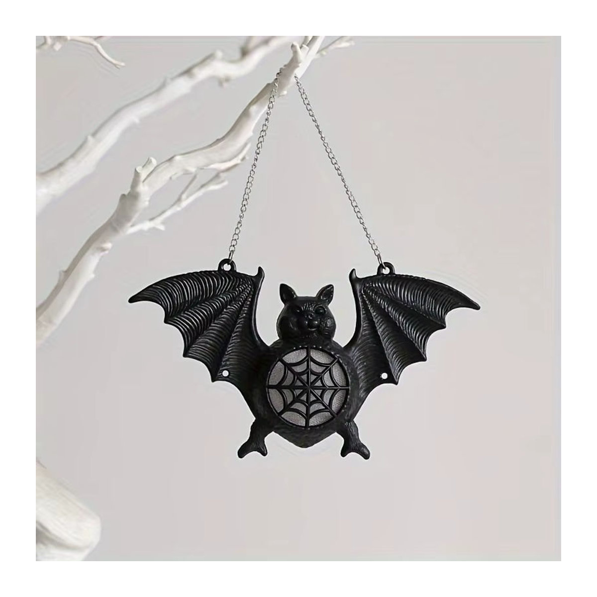 Leuchtende Halloween Fledermaus-Hängedekoration aus Kunststoff in Schwarz mit Farbverlauf - Bild 4
