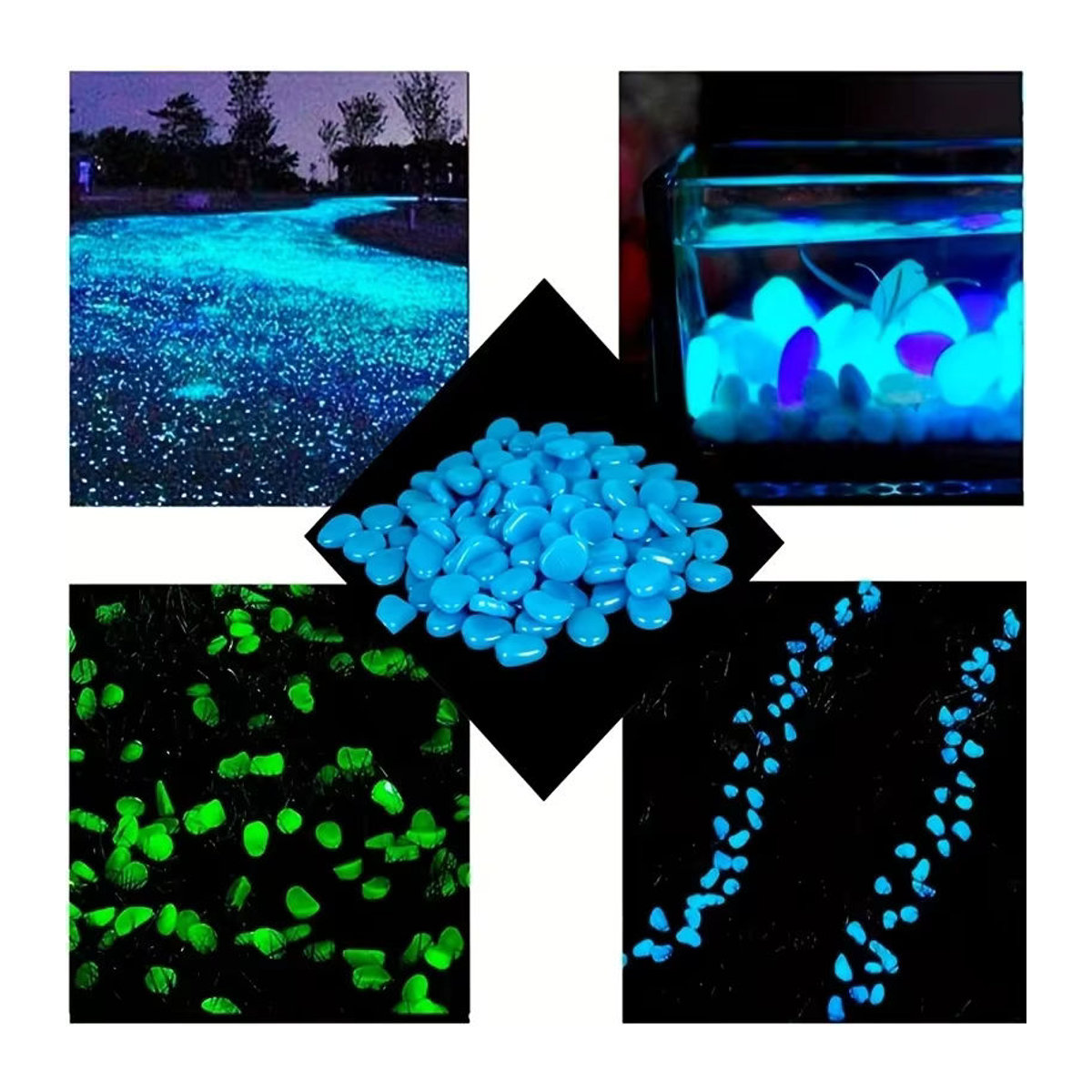 Leuchtende Kieselsteine aus Harz für Gartenwege, Topfpflanzen und Aquariumdekoration - Bild 3