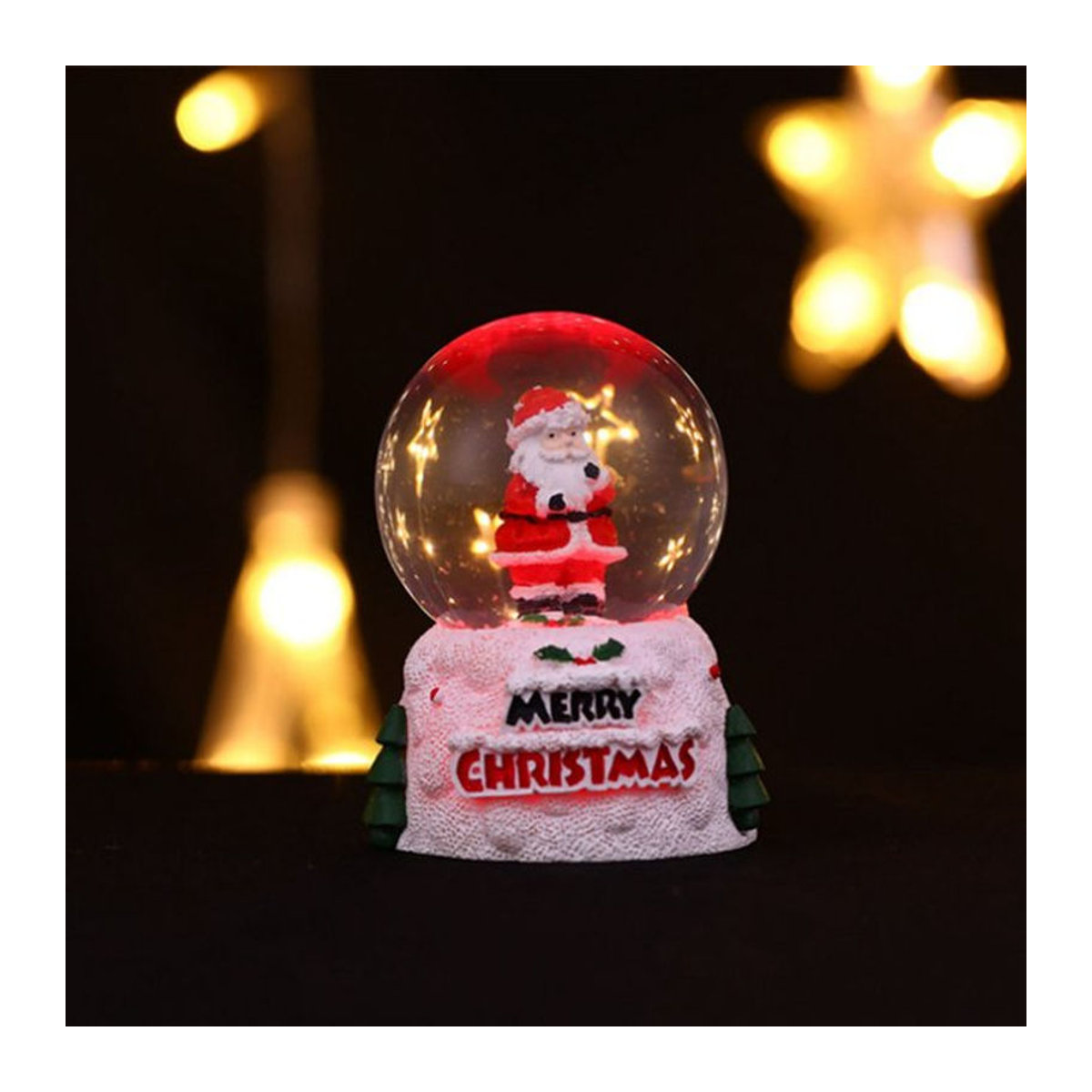 Leuchtende Kristallkugel aus Glas als geometrisches Weihnachtsornament in Mehrfarbig für die Dekoration - Bild 1