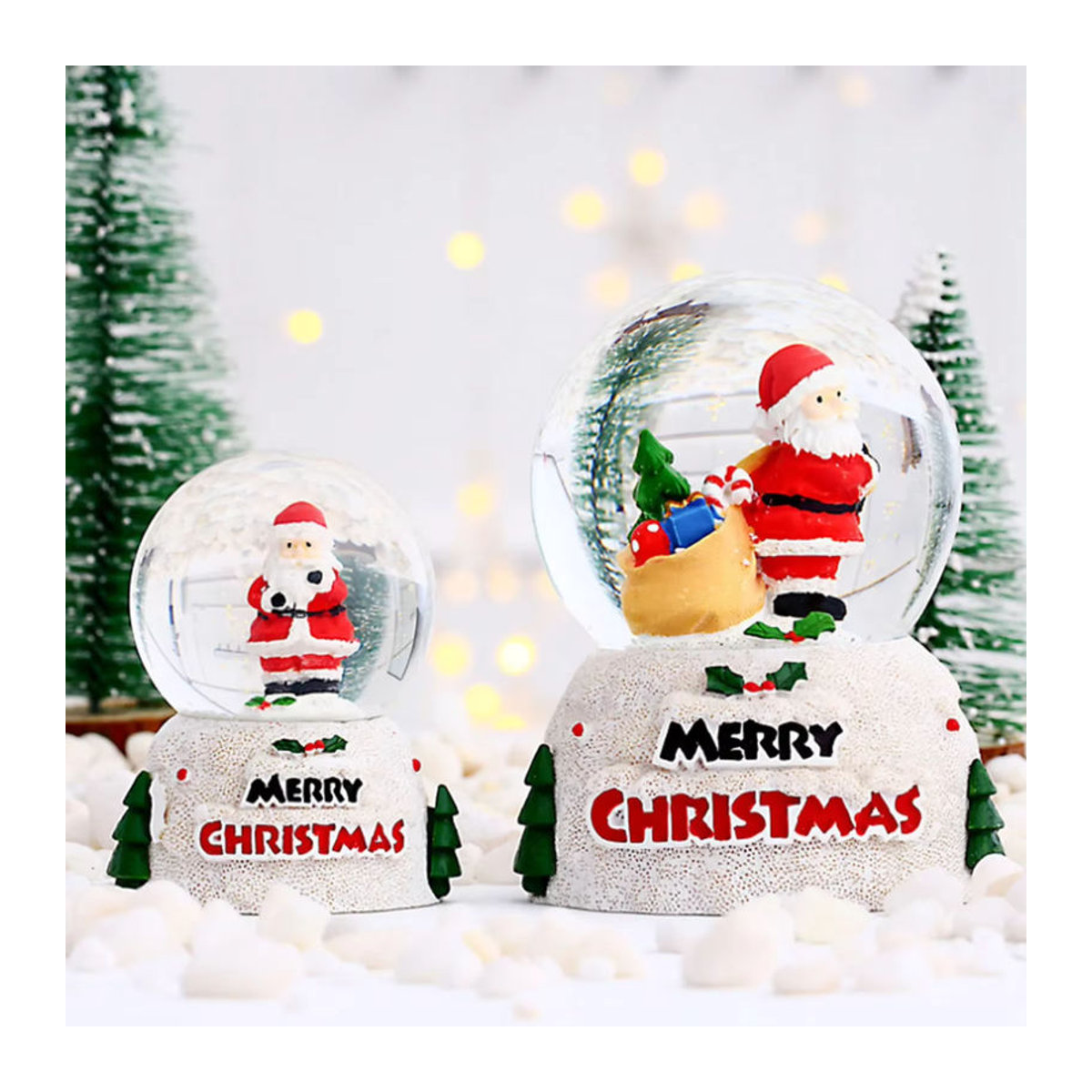 Leuchtende Kristallkugel aus Glas als geometrisches Weihnachtsornament in Mehrfarbig für die Dekoration - Bild 2