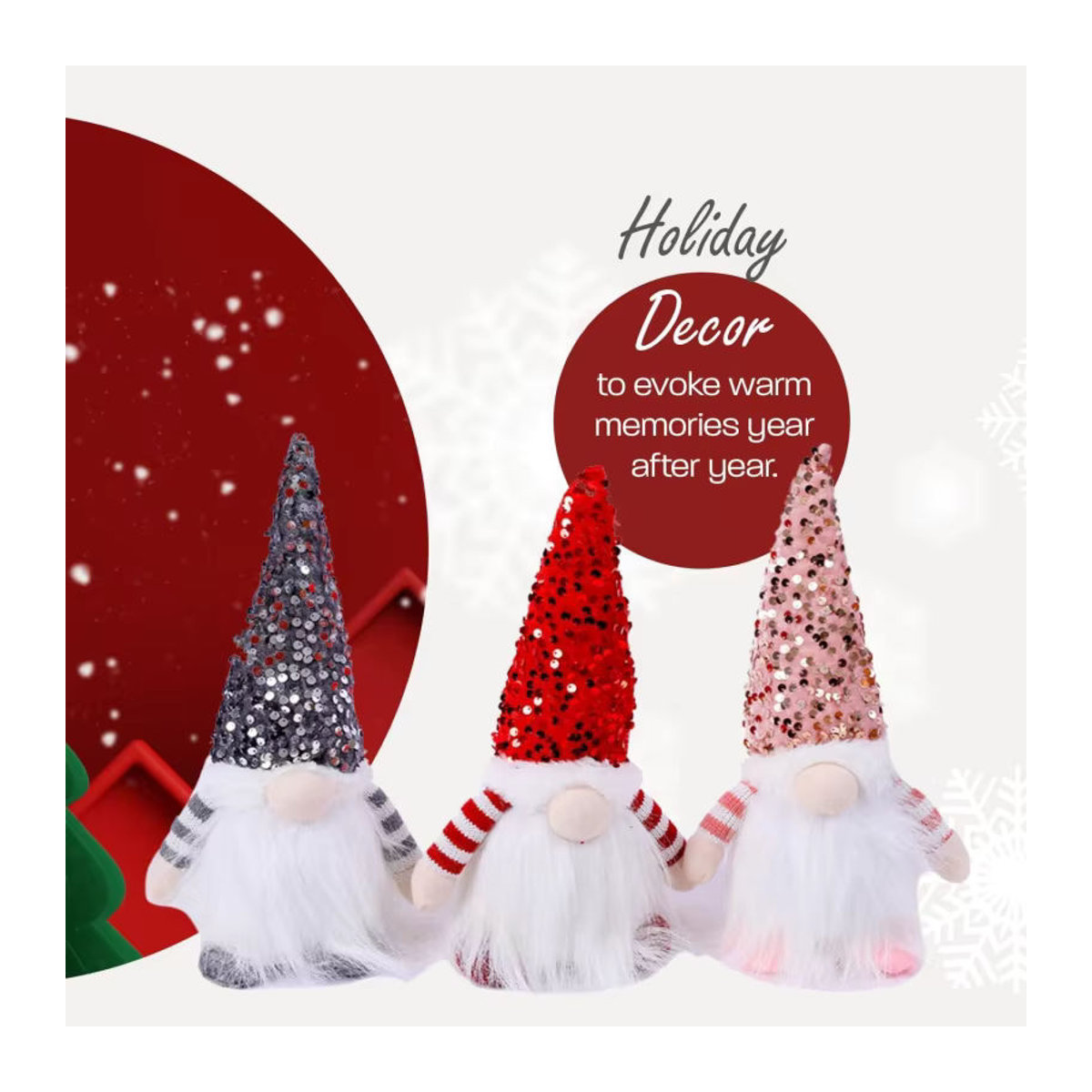 Leuchtender Weihnachtszwerg aus Plüsch als dekorative Tom Figur in Grau und Mehrfarbig - Bild 6