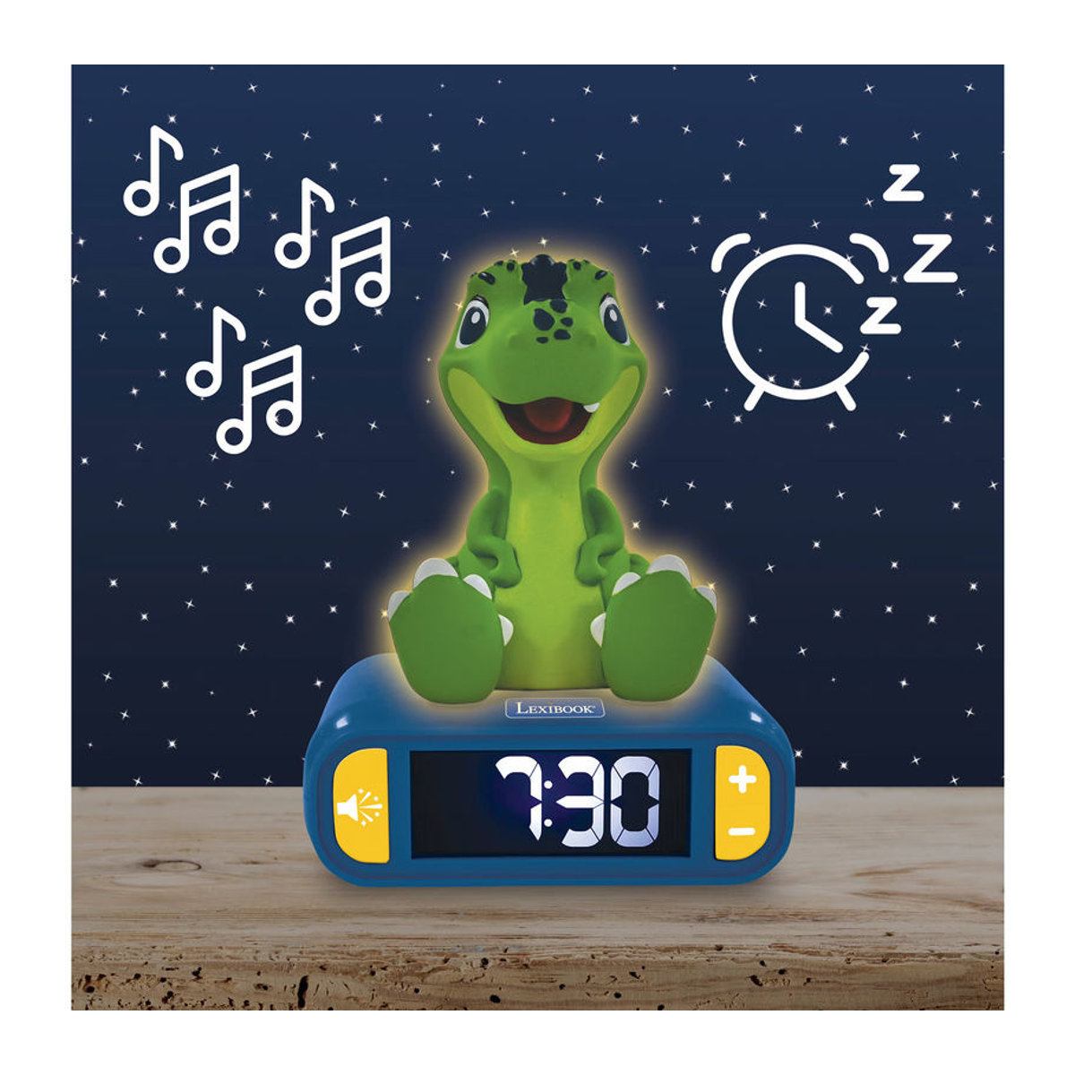 Lexibook 2in1 Wecker und Nachtlicht Dino in Grün und Mehrfarbig - Bild 2