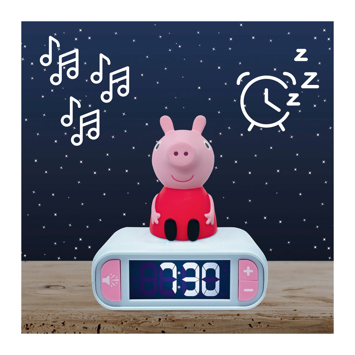 Lexibook Peppa Pig Digitaler Wecker mit Beleuchtung und Schlummerfunktion für Kinder, Mehrfarbig - Bild 2