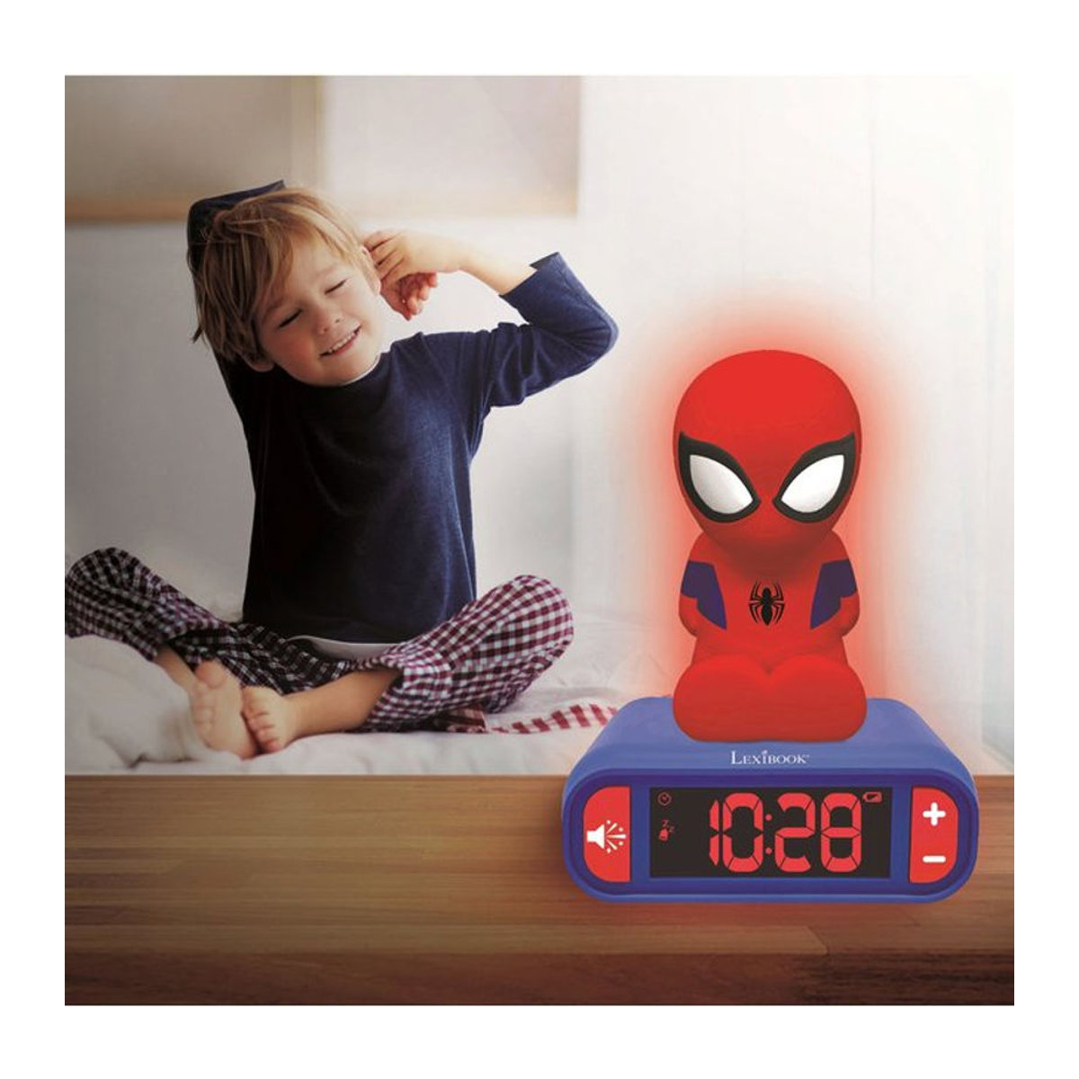 Lexibook Spiderman Digitalwecker mit Beleuchtung und Schlummerfunktion in Rot - Bild 1