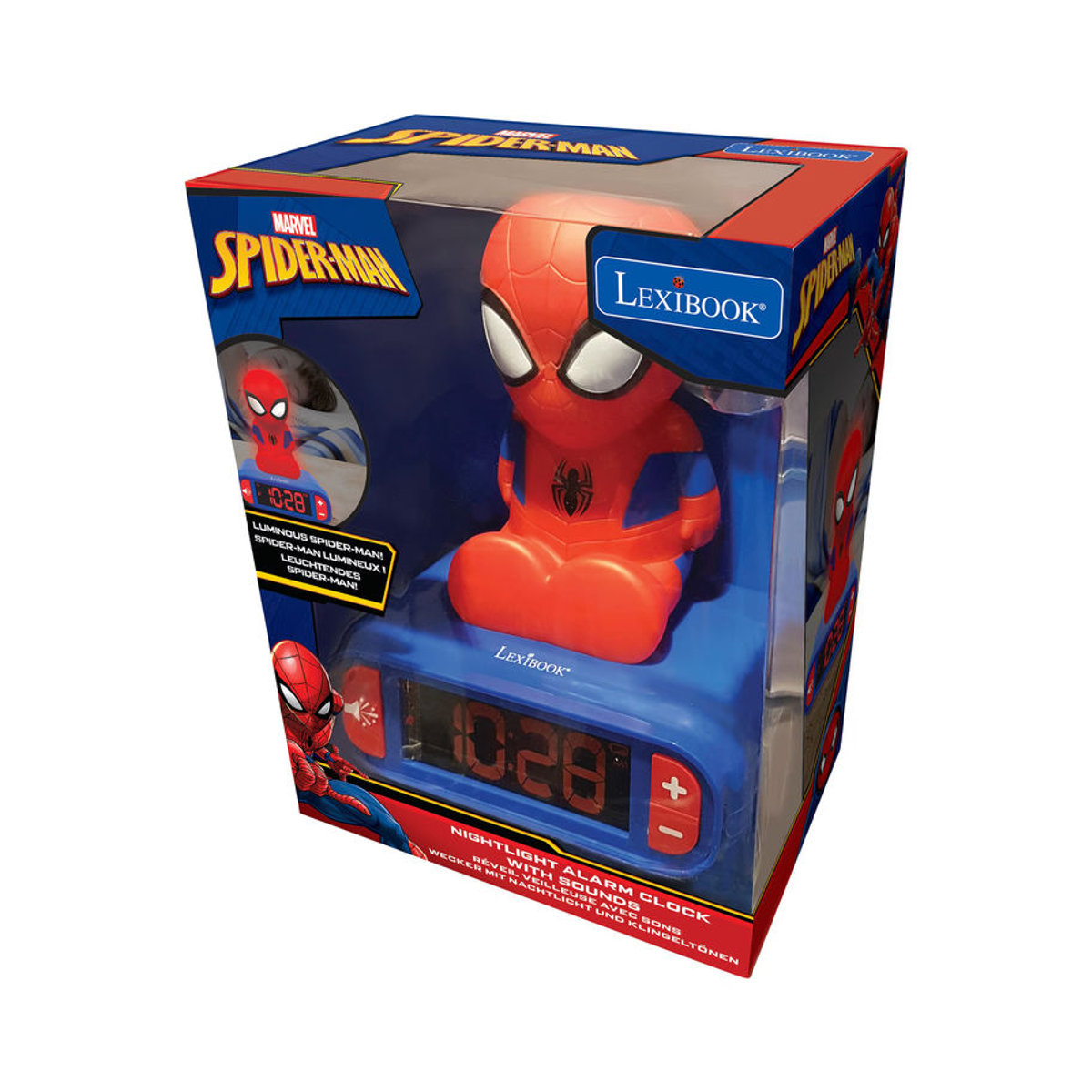 Lexibook Spiderman Digitalwecker mit Beleuchtung und Schlummerfunktion in Rot - Bild 2