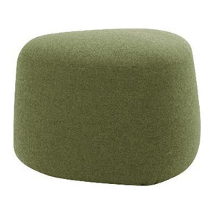 Leyform GOGO Pouf oval in Moosgrün mit Stoffbezug und Gleitern, B: 55 cm, T: 51,5 cm, H: 44 cm