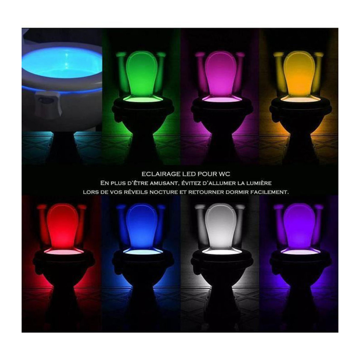 LG-EXPRO LED Bewegungsmelder Leuchte in Weiß mit 6 Farben und modernem minimalistischem Design für den Innenbereich - Bild 3