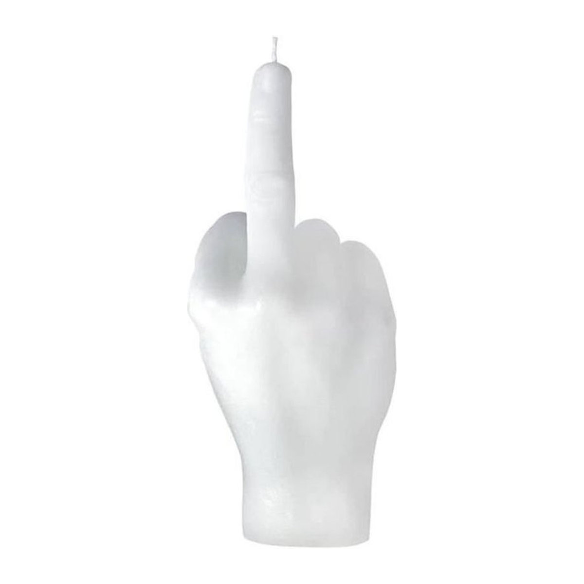 LG-EXPRO Middle Finger Figurenkerze aus Sojawachs in Weiß mit modernem Design - Bild 1