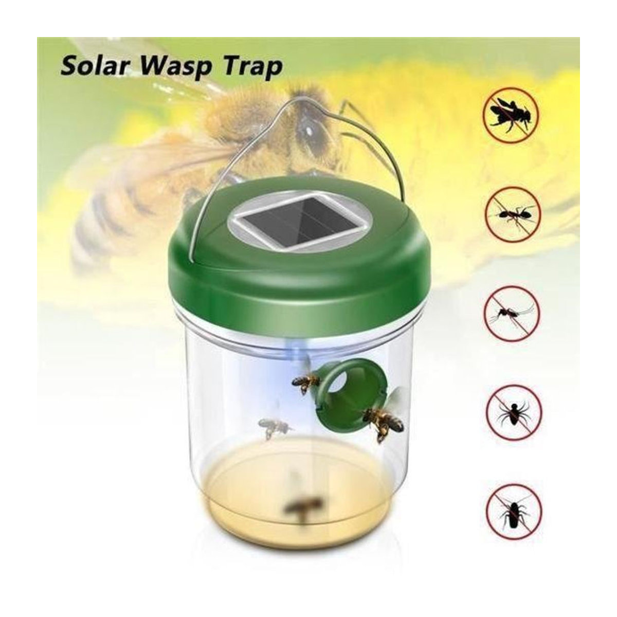 LG-EXPRO Solar Insektenfalle mit LED-Licht zur Bekämpfung von Fliegen, Wespen und Mücken - Bild 1