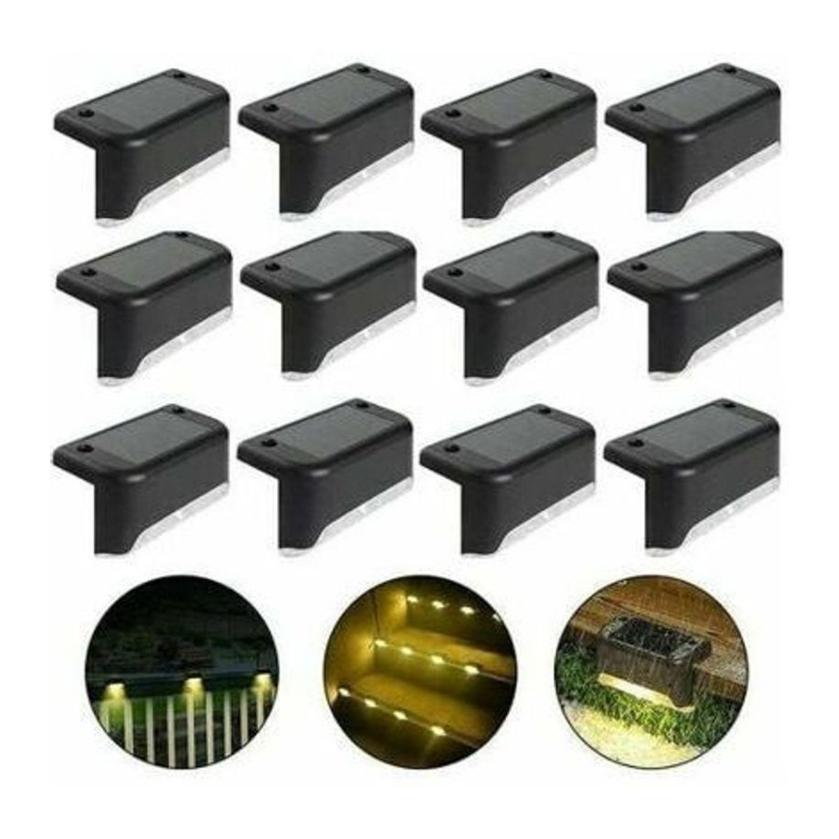 LG-EXPRO Solarleuchte LED IP65 wasserdichte Gartenlampe für Zaun und Treppe in Schwarz, Braun oder Weiß - Bild 1