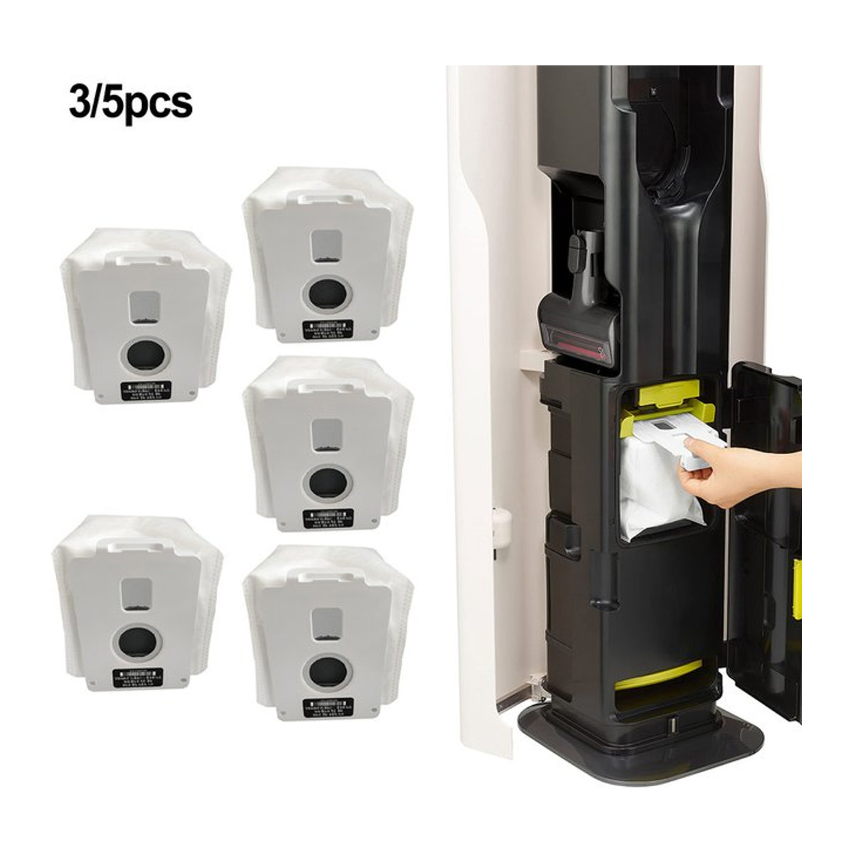 LG Staubbeutel Set für CordZero A9T Vakuum Turm, 3 oder 5 Stück, Weiß - Bild 1