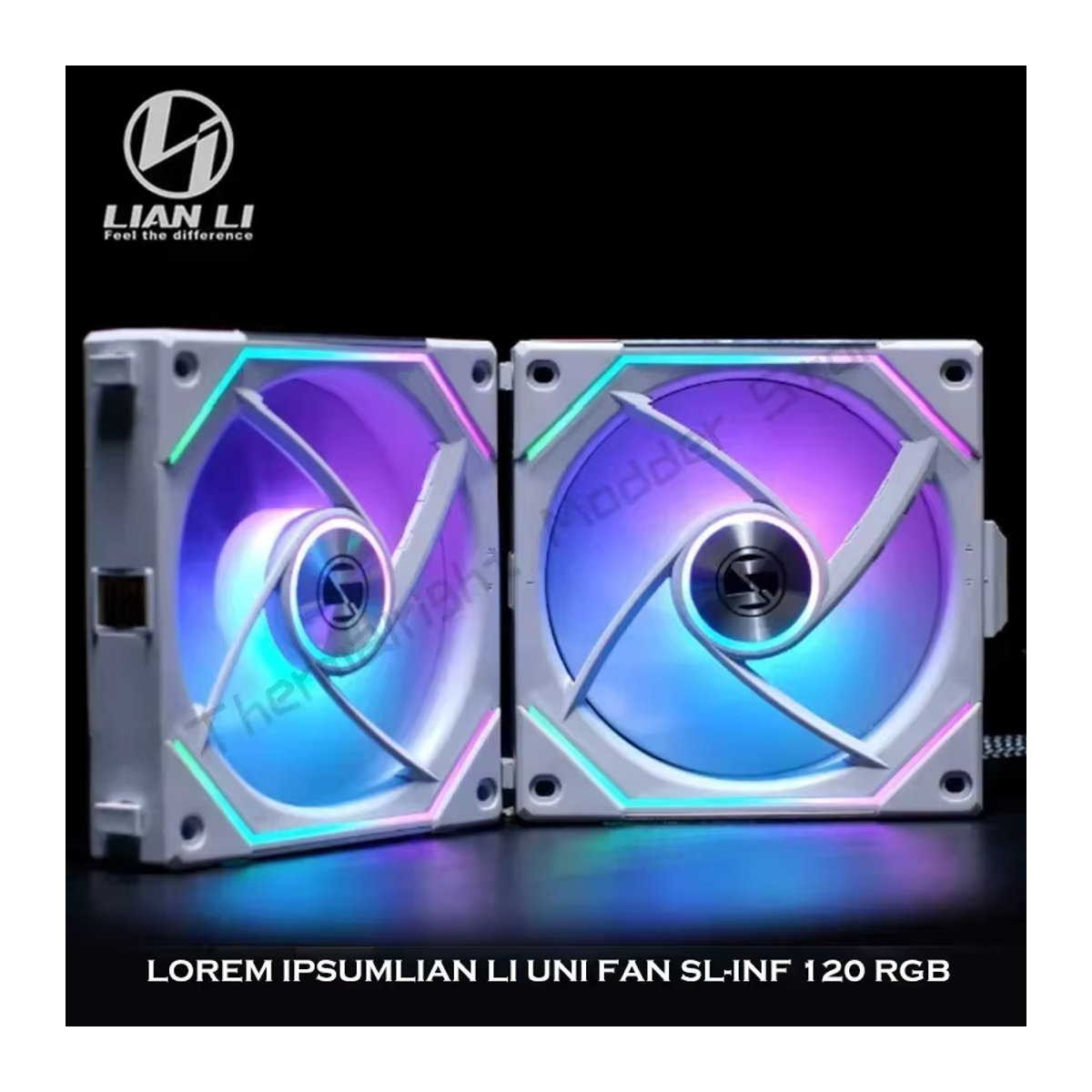 LIAN LI SL-INF 120 Reverse UNI FAN ARGB Lüfter mit umgekehrten Flügeln und Daisy-Chain Funktion, 12 cm, Schwarz oder Weiß - Bild 3