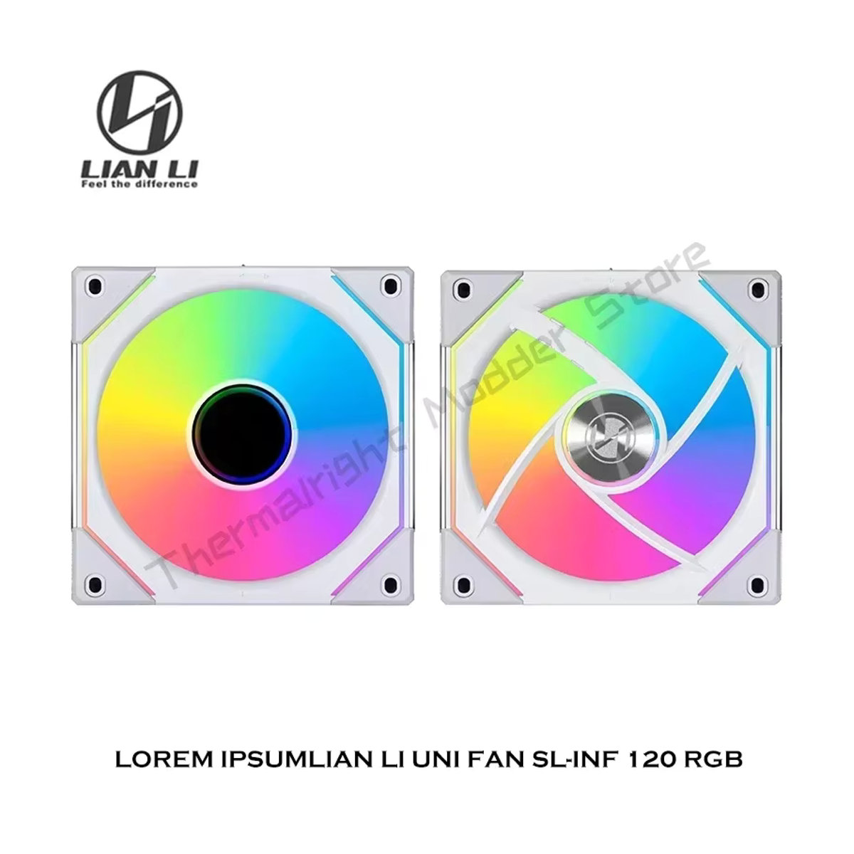 LIAN LI SL-INF 120 Reverse UNI FAN ARGB Lüfter mit umgekehrten Flügeln und Daisy-Chain Funktion, 12 cm, Schwarz oder Weiß - Bild 6