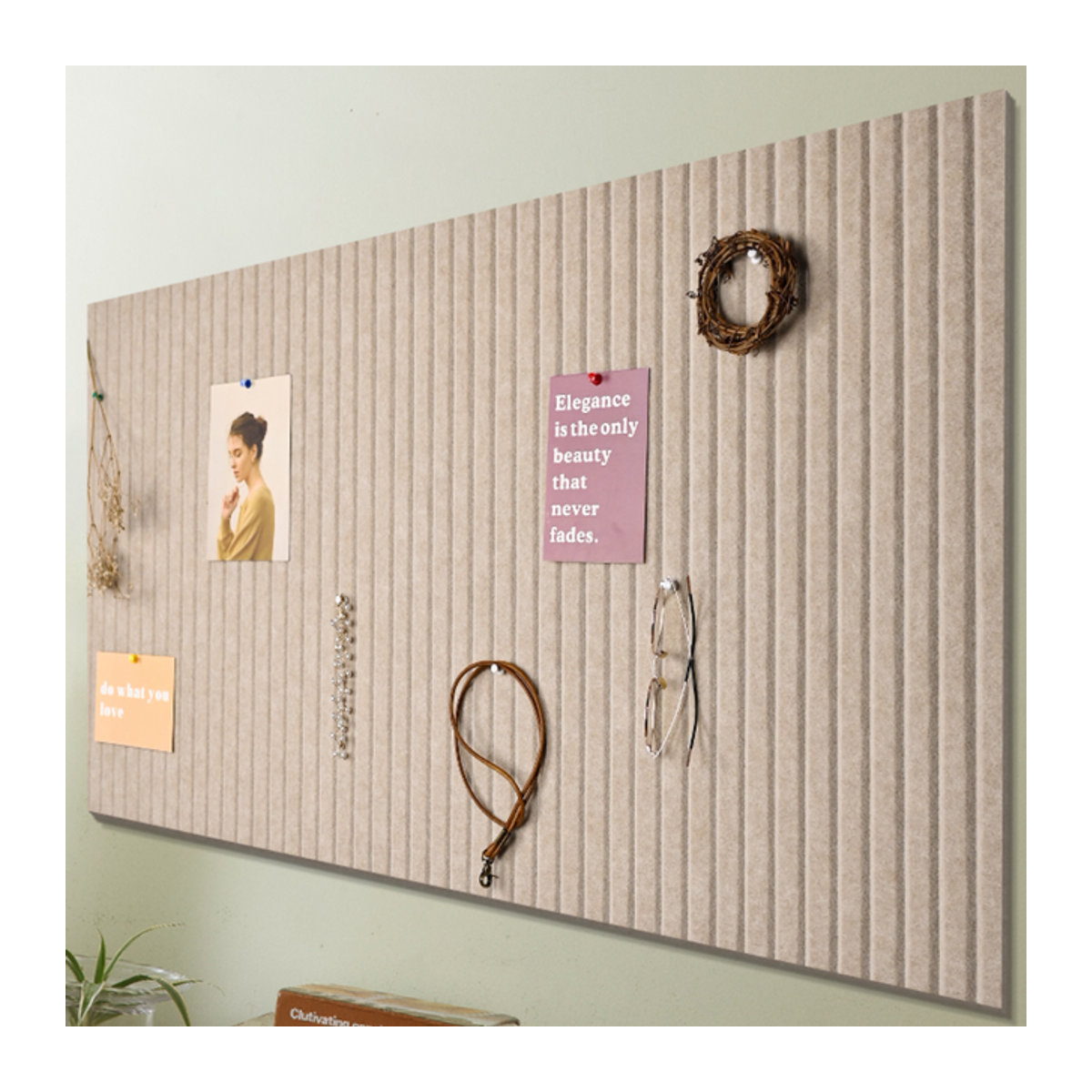 Libertas Message Board aus Filz im skandinavischen Design für Home Office und Kinderzimmer, Wandmontiert, Grau und Beige, B/H: 30 x 30 cm - Bild 1