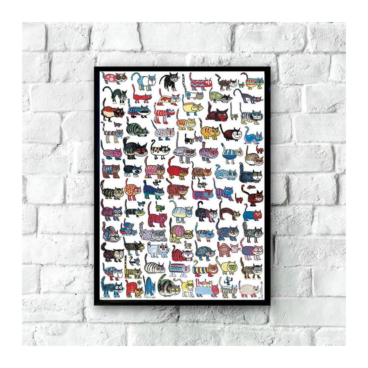 Libra Art Museum Leinwandposter 100 Katzen und eine Maus, Wandkunst Tierprint, mehrfarbig, B: 30 cm, H: 40 cm, rahmenlos - Bild 3