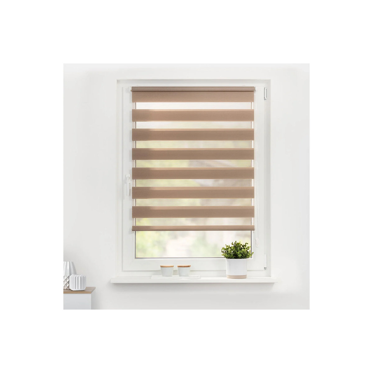 LICHTBLICK Doppelrollo Duo in Taupe/Beige, Breite: 75 cm, Höhe: 150 cm - Bild 2