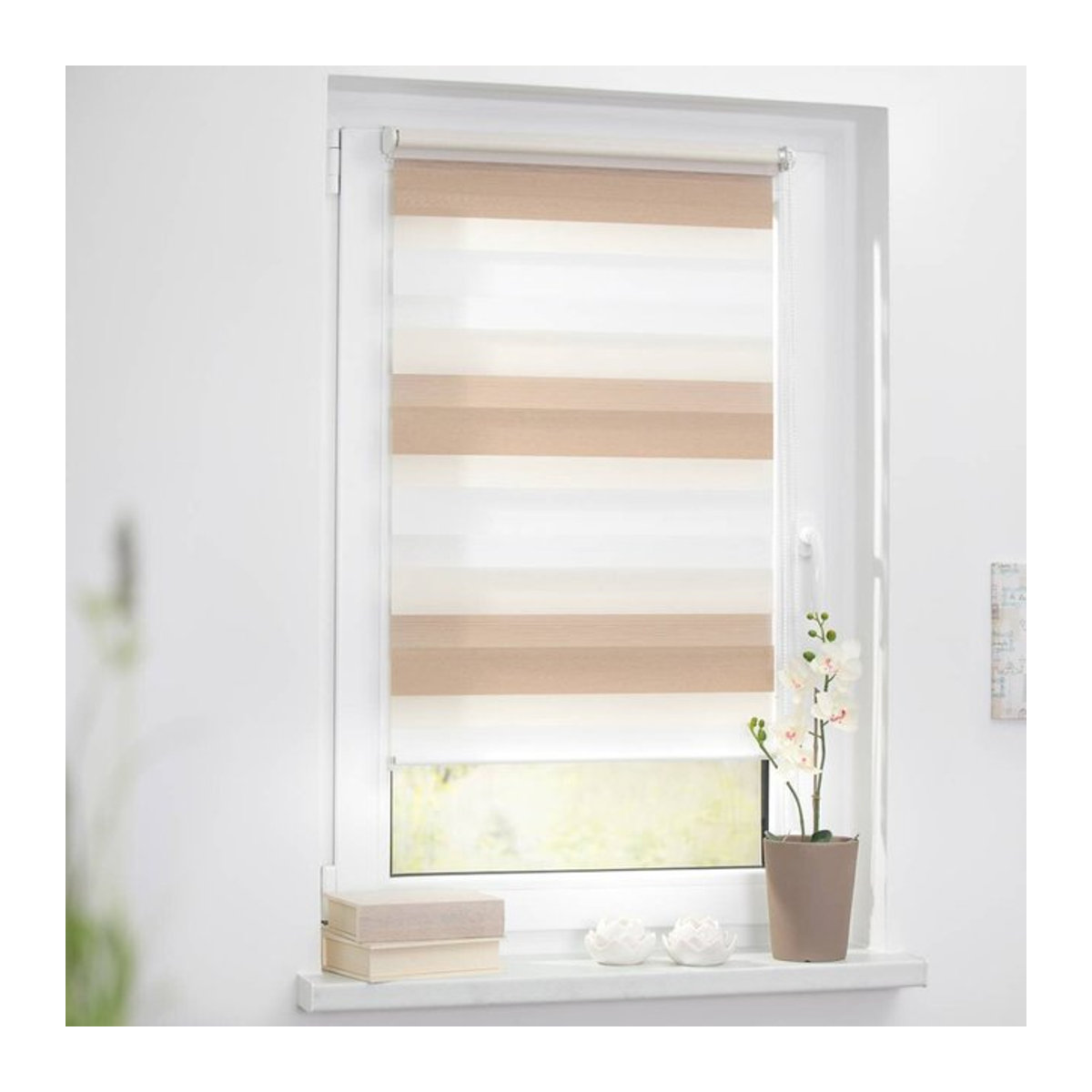 Lichtblick Doppelrollo Duo Klemmfix in Creme, Breite: 60 cm, Länge: 150 cm - Bild 1