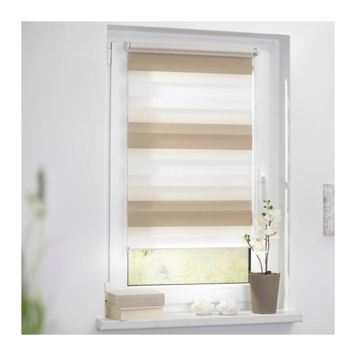 Lichtblick Doppelrollo Duo Klemmfix in Creme, Breite: 60 cm, Länge: 150 cm - Bild 2
