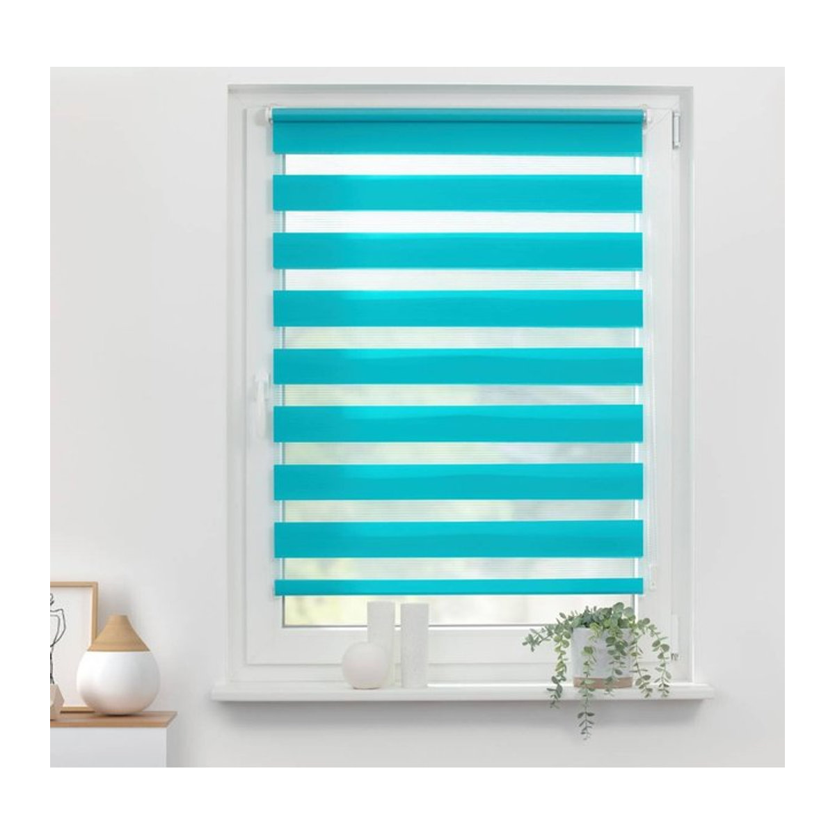 LICHTBLICK Duo Doppelrollo Klemmfix Blau B: 60 cm, H: 220 cm - Bild 1