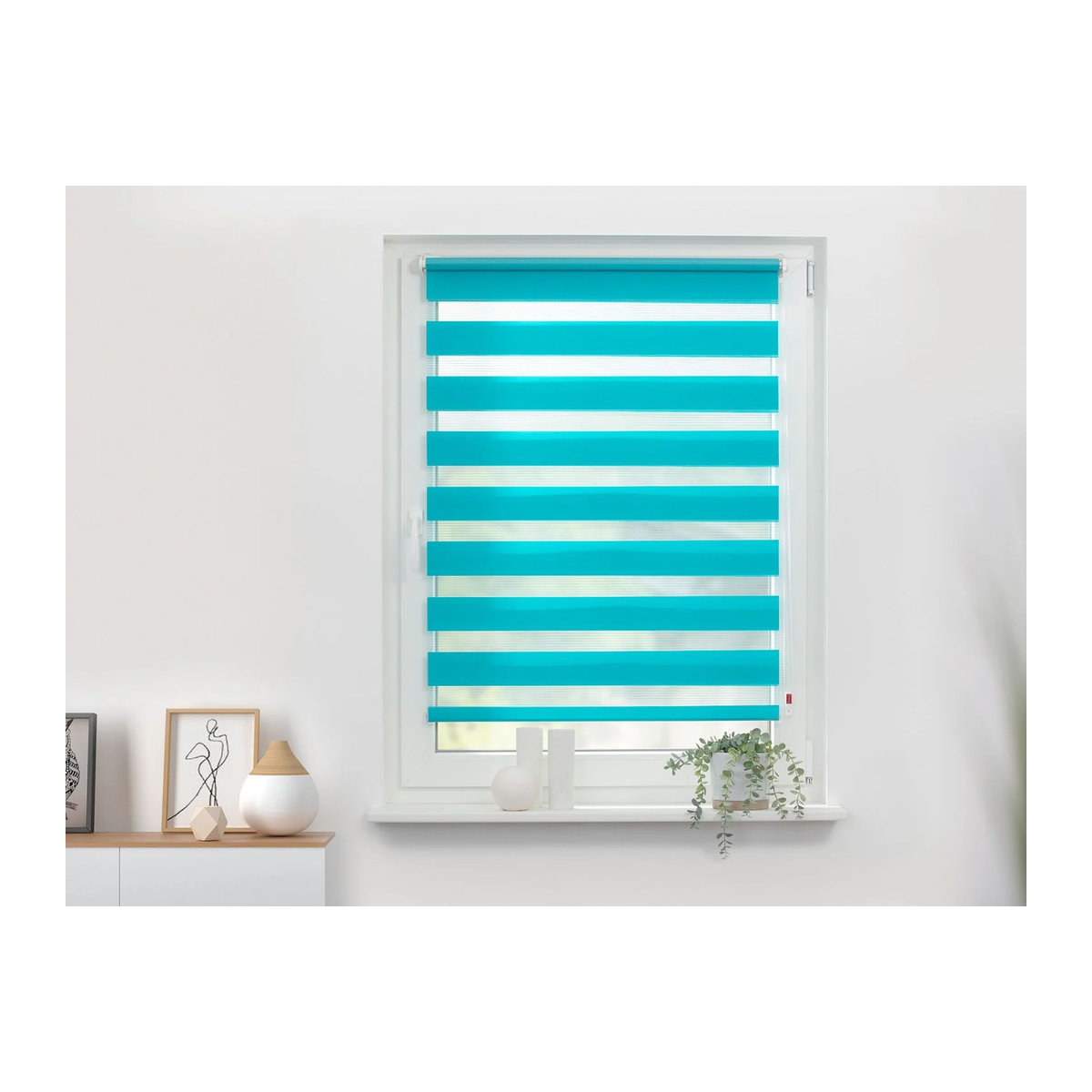 LICHTBLICK Duo Doppelrollo Klemmfix Blau B: 60 cm, H: 220 cm - Bild 3