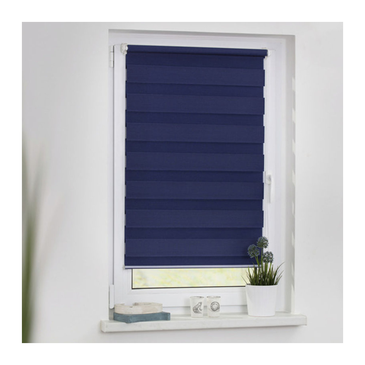 Lichtblick Duo-Rollo Klemmfix blickdicht Blau B: 120 cm, H: 150 cm - Bild 3