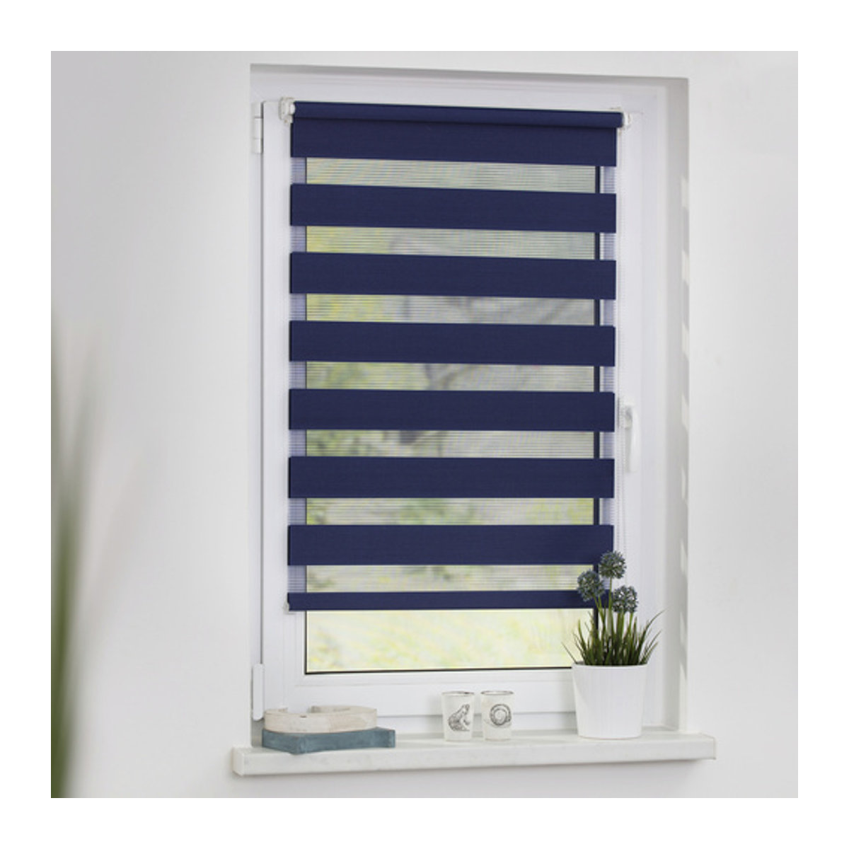 Lichtblick Duo-Rollo Klemmfix blickdicht Blau B: 70 cm, H: 150 cm - Bild 7
