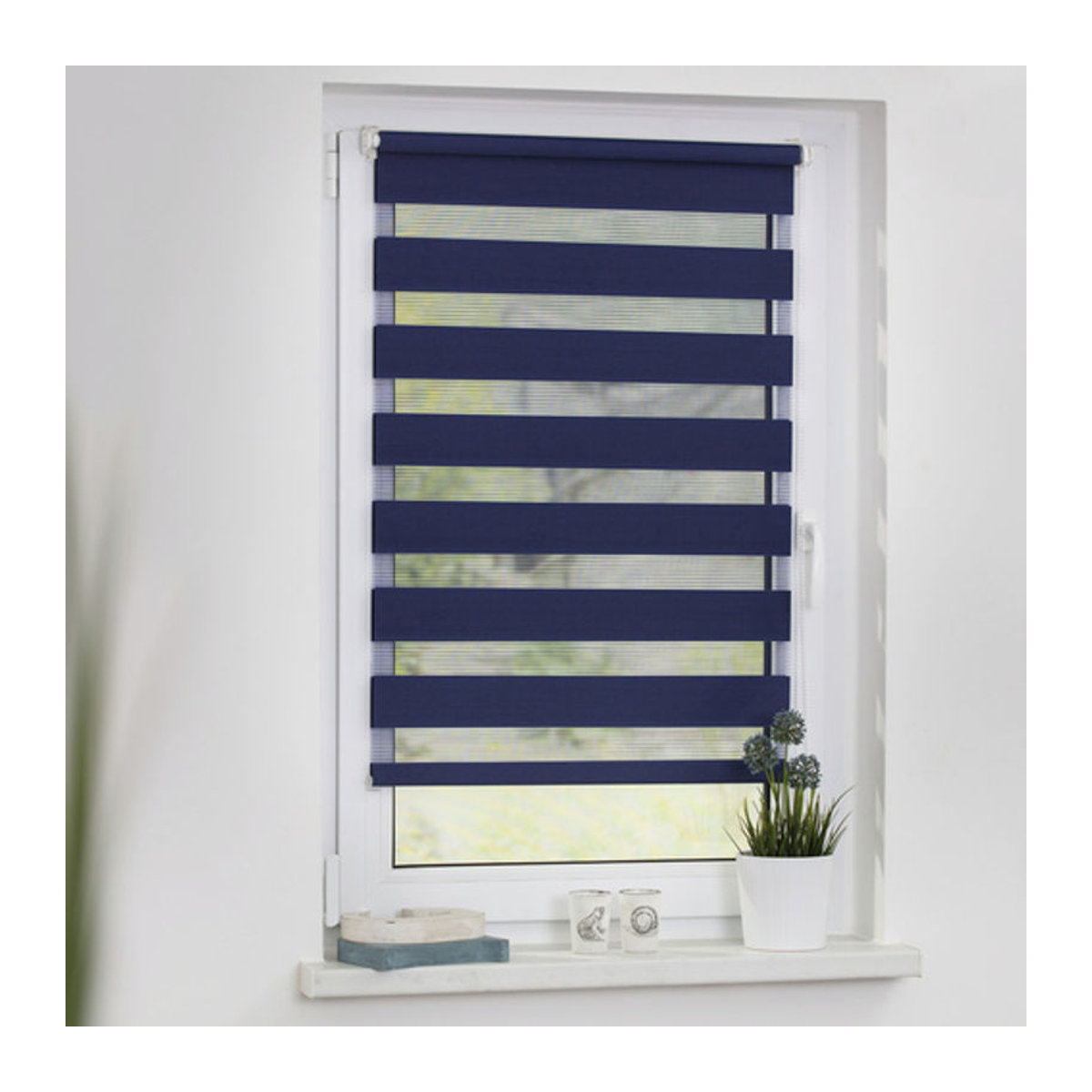 Lichtblick Duo-Rollo Klemmfix blickdicht Blau B/H: 45 x 150 cm - Bild 7