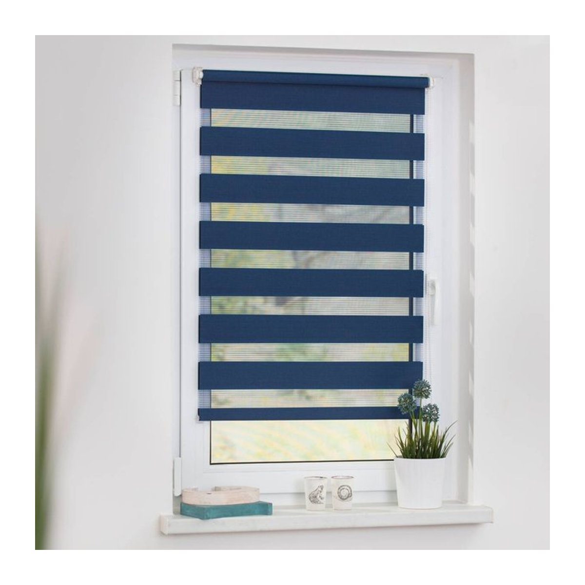 Lichtblick Duo-Rollo Klemmfix blickdicht Blau B x H: 100 x 150 cm - Bild 4