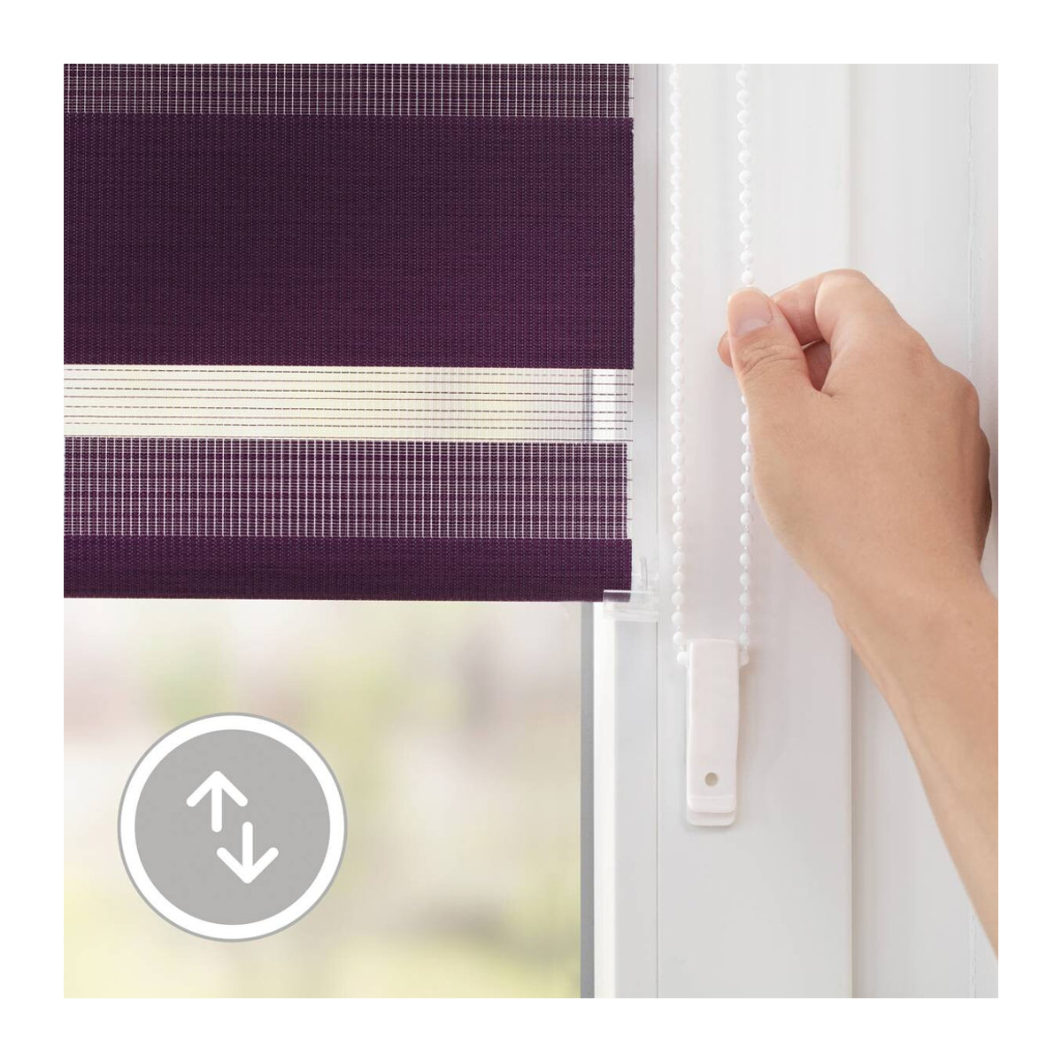 LICHTBLICK Duo Rollo Klemmfix, Brombeere, B: 50 cm, H: 150 cm - Bild 6