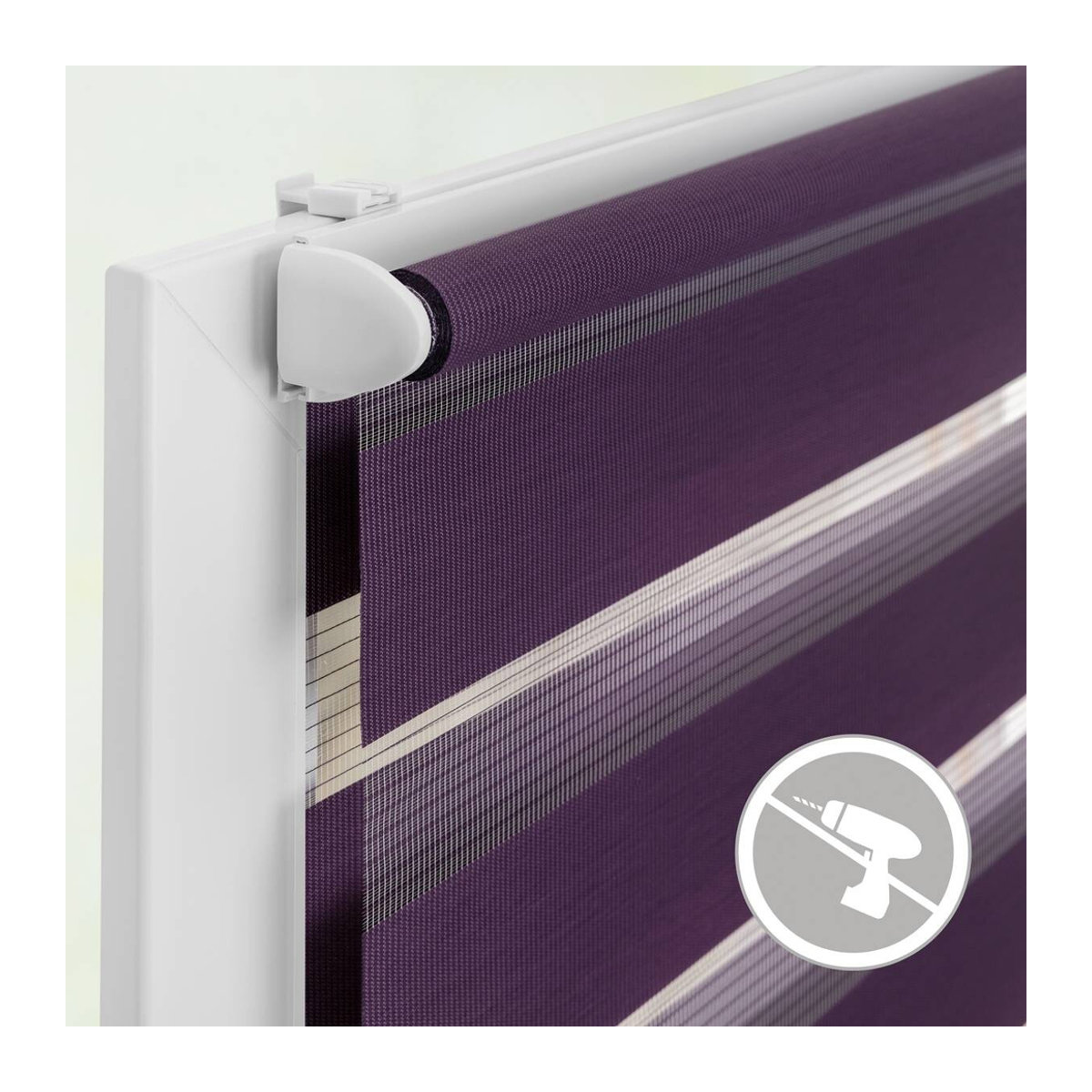 LICHTBLICK Duo Rollo Klemmfix, Brombeere, B: 55 cm, H: 150 cm - Bild 6