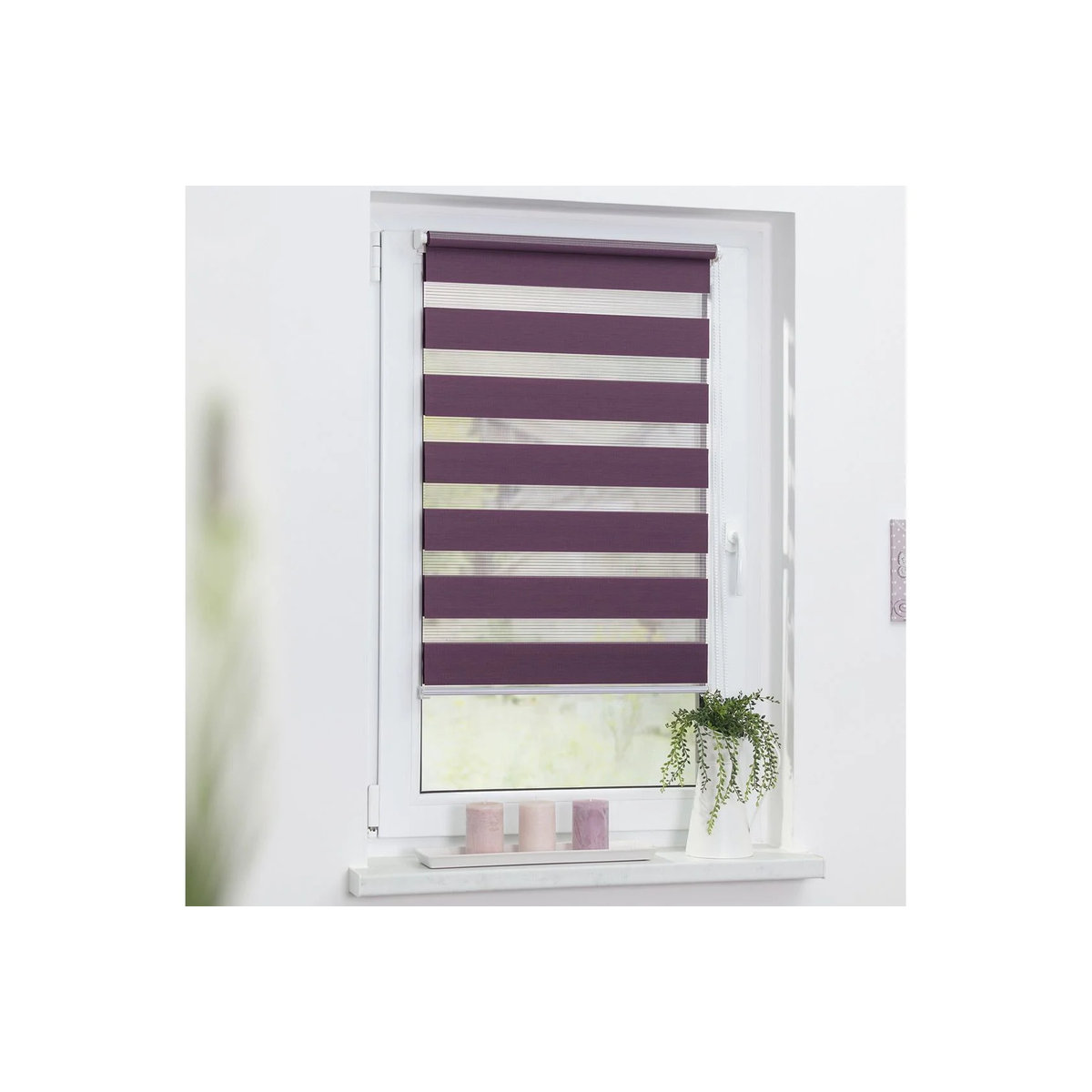 LICHTBLICK Duo Rollo Klemmfix, Brombeere, B: 60 cm, H: 220 cm - Bild 2
