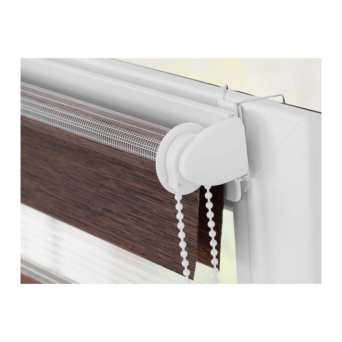 Lichtblick Duo-Rollo Klemmfix Dunkelbraun Polyester B x L: 70 x 150 cm - Bild 8