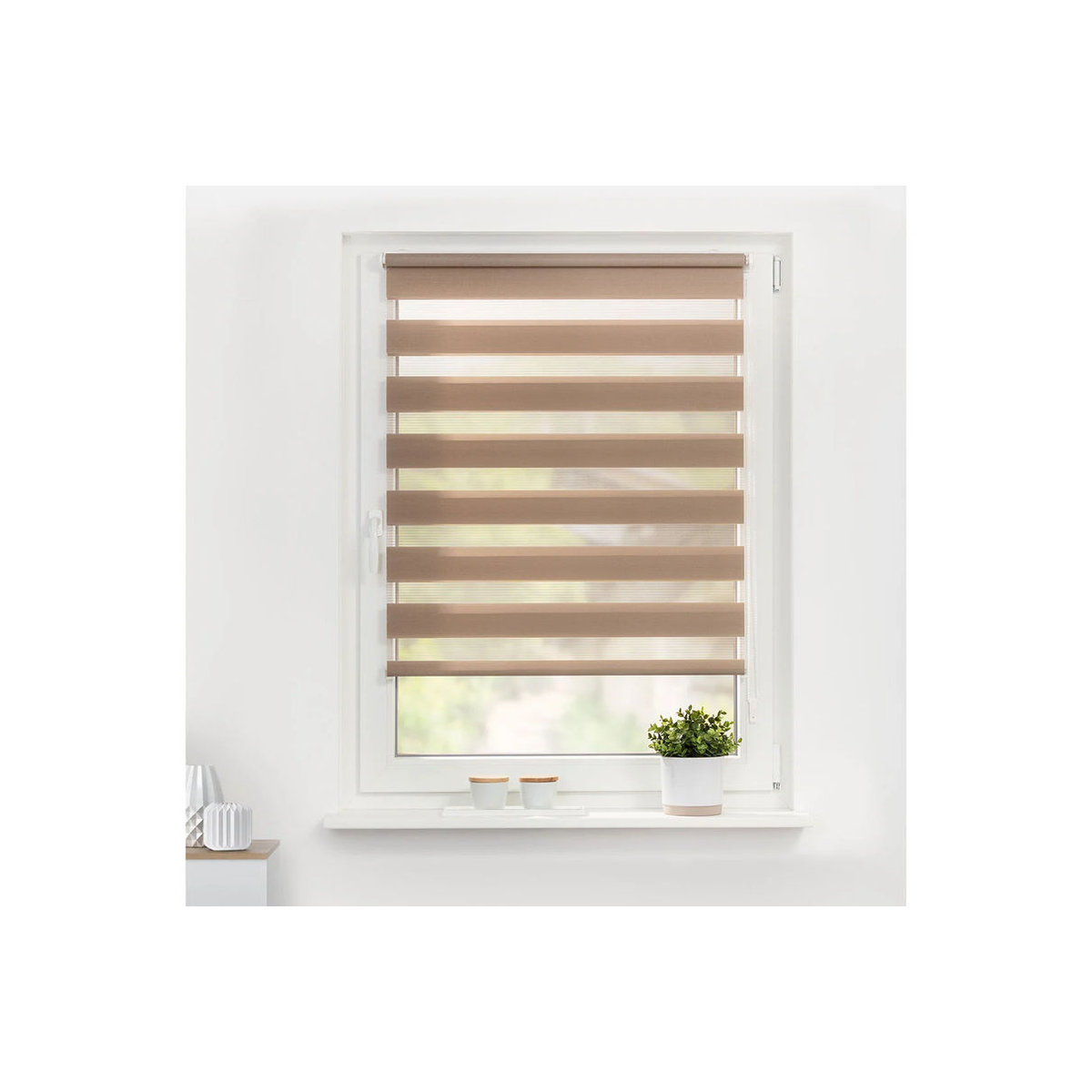 LICHTBLICK Duo Rollo Klemmfix in Taupe, B: 110 cm, H: 150 cm - Bild 2