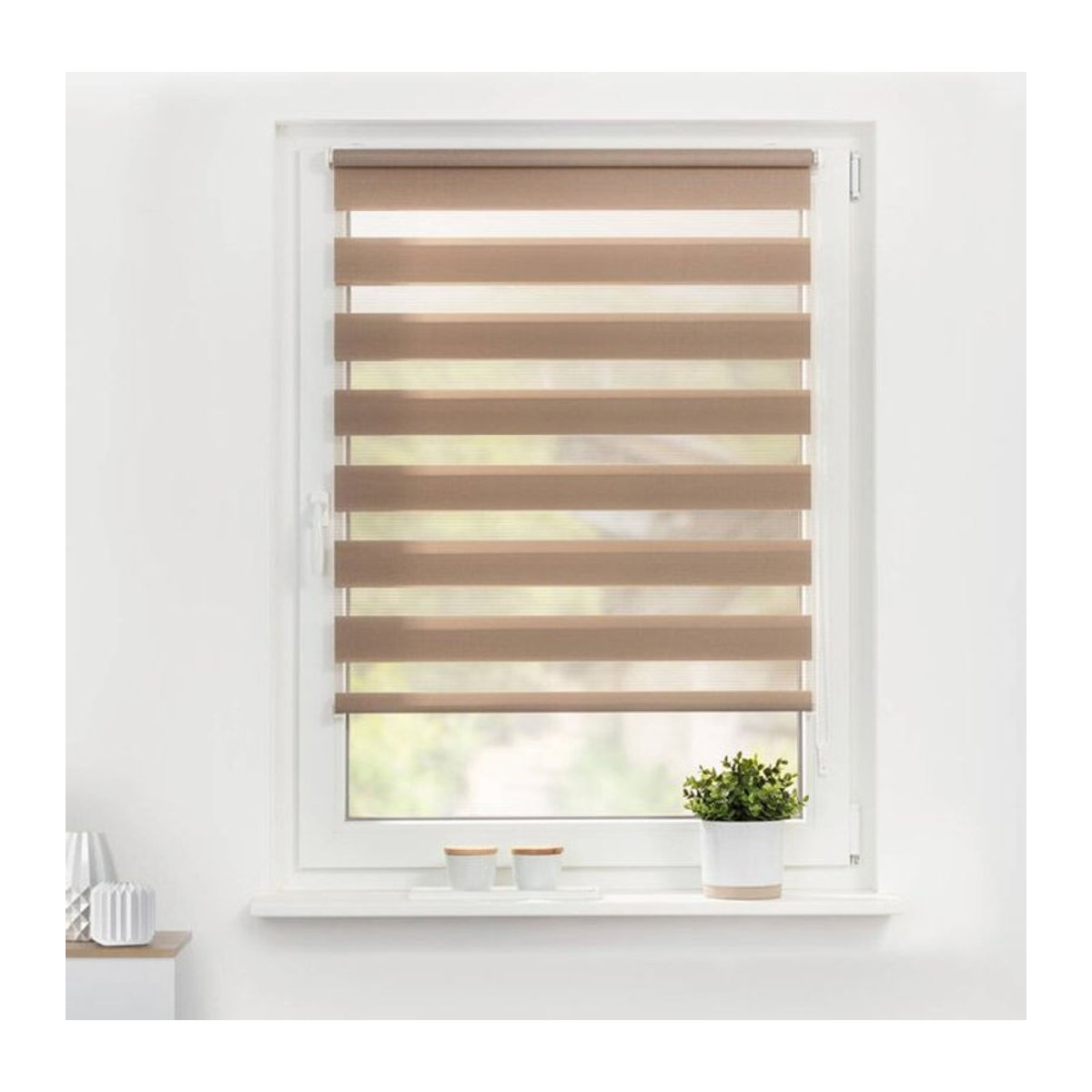 LICHTBLICK Duo Rollo Klemmfix in Taupe, B: 110 cm, H: 150 cm - Bild 4