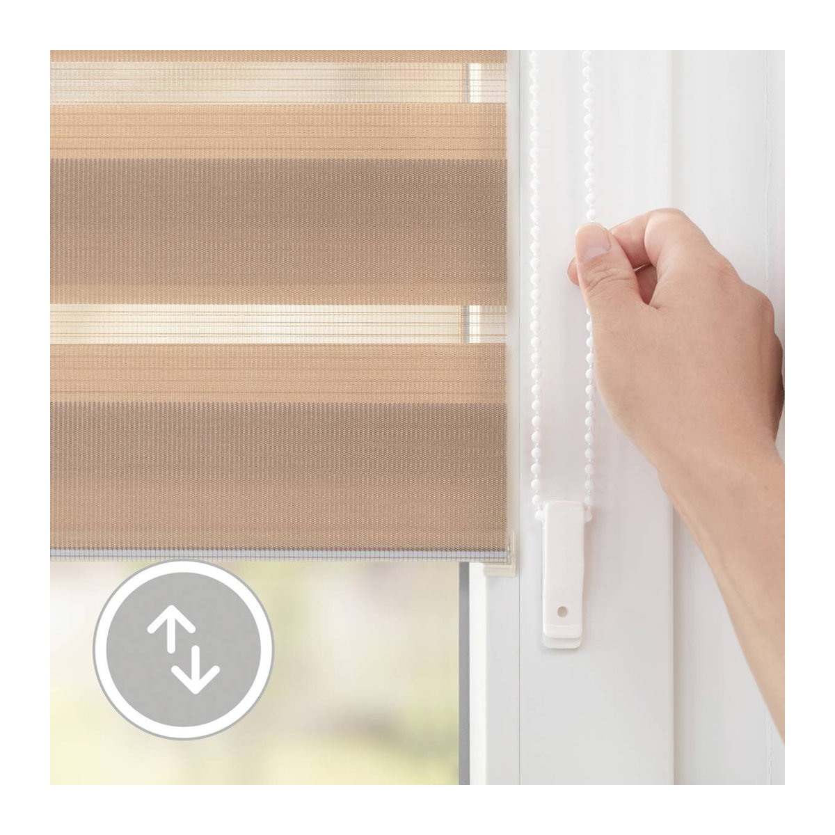 LICHTBLICK Duo Rollo Klemmfix in Taupe, B: 45 cm, H: 150 cm - Bild 6