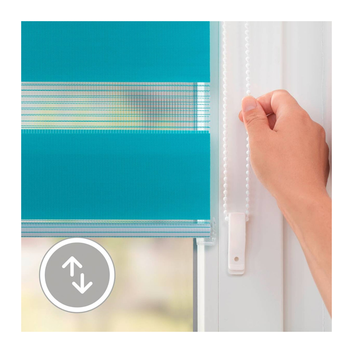 Lichtblick Duo Rollo Klemmfix ohne Bohren Blau B: 60 cm, H: 150 cm - Bild 6