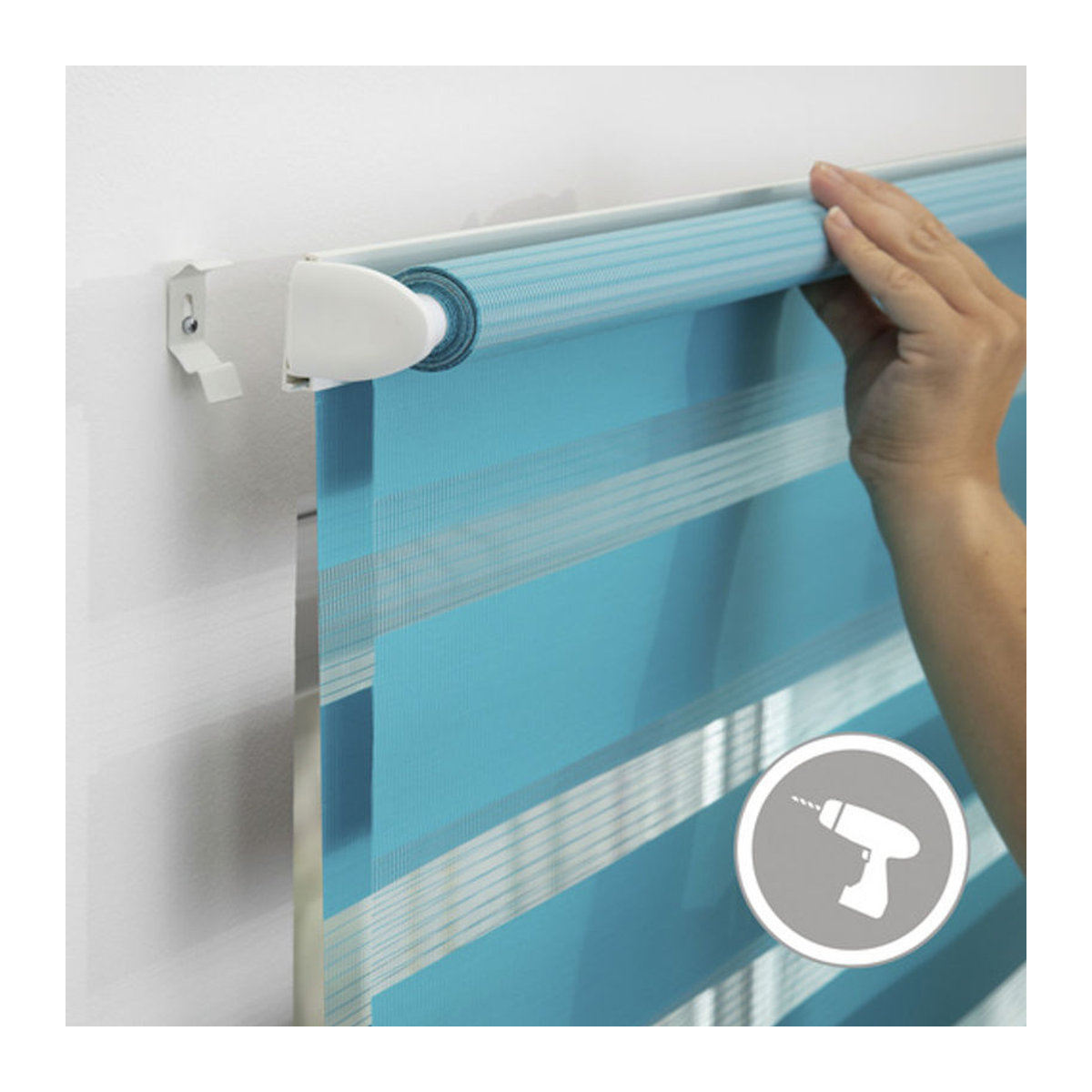 Lichtblick Duo Rollo Klemmfix ohne Bohren, Blau, B: 80 cm, H: 200 cm - Bild 5