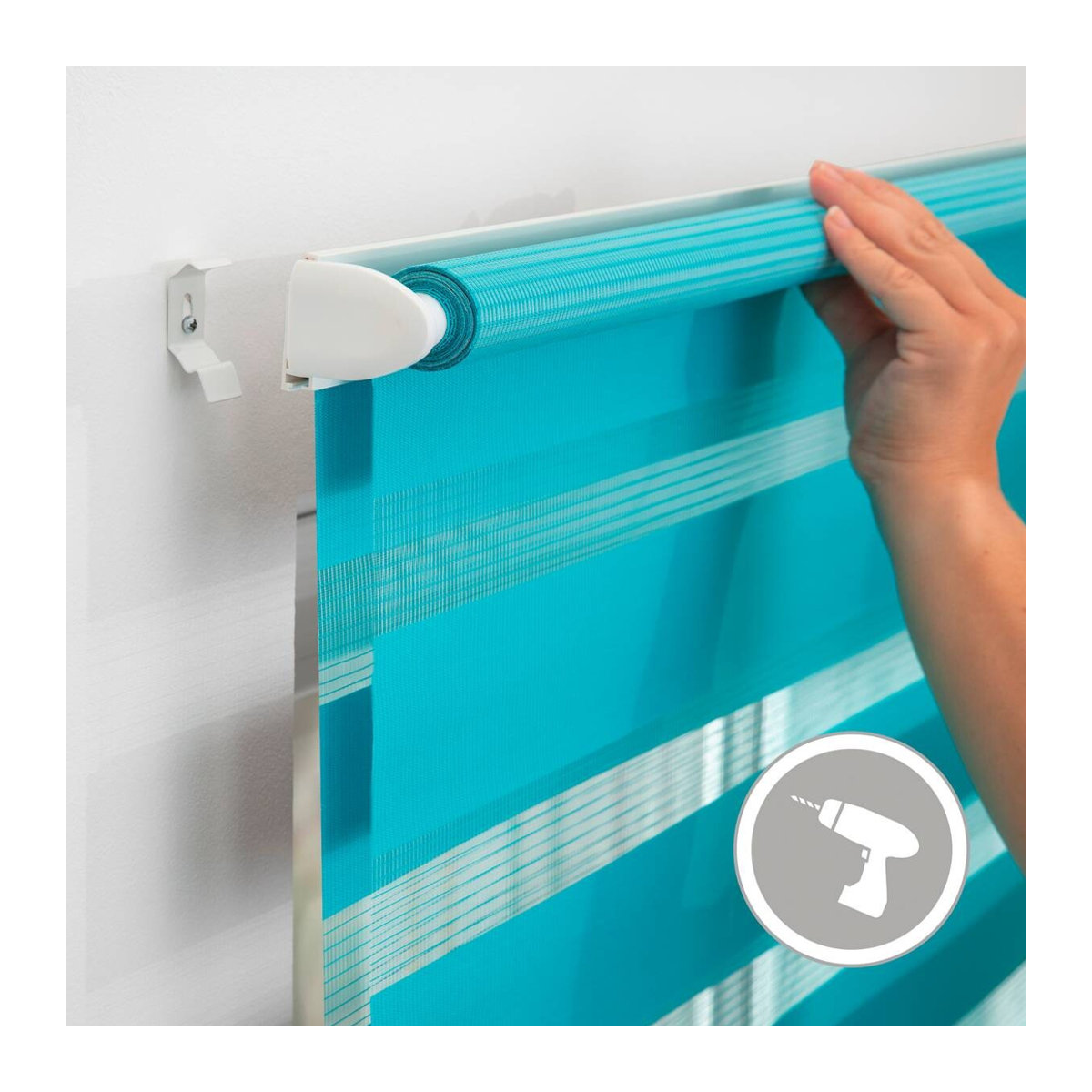 LICHTBLICK Duo Rollo Klemmfix ohne Bohren Blau B/H: 120 x 150 cm - Bild 5