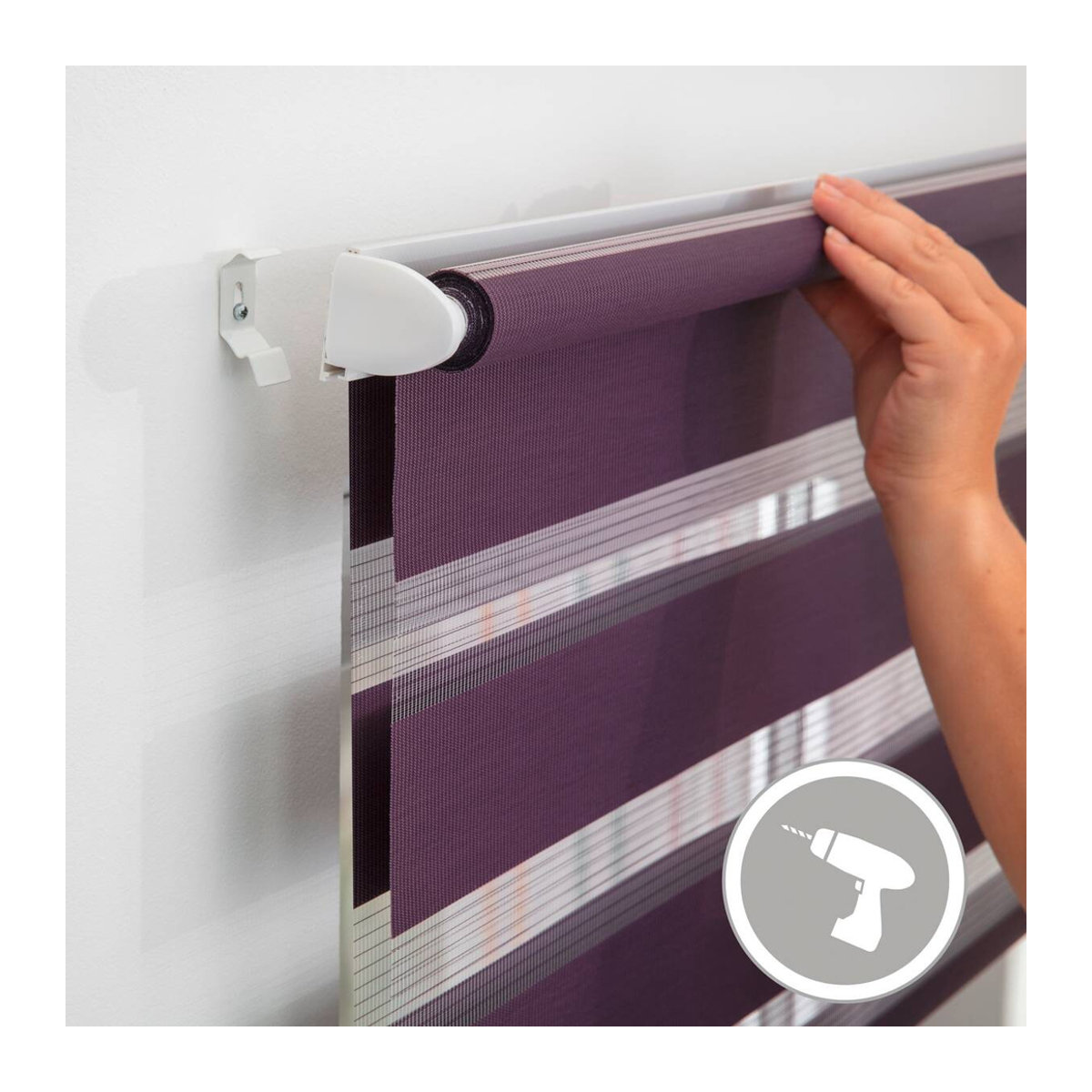 Lichtblick Duo Rollo Klemmfix ohne Bohren Brombeere B/L: 120 x 150 cm - Bild 4